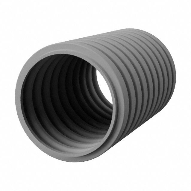 Corrugated Loom Tubing: 1 in Nominal Size, 164 ft Overall Lg, Polyamide 12, Black