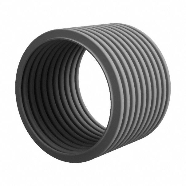 Corrugated Loom Tubing: 2 3/4 in Nominal Size, 10 ft Overall Lg, Polyamide 12, Black