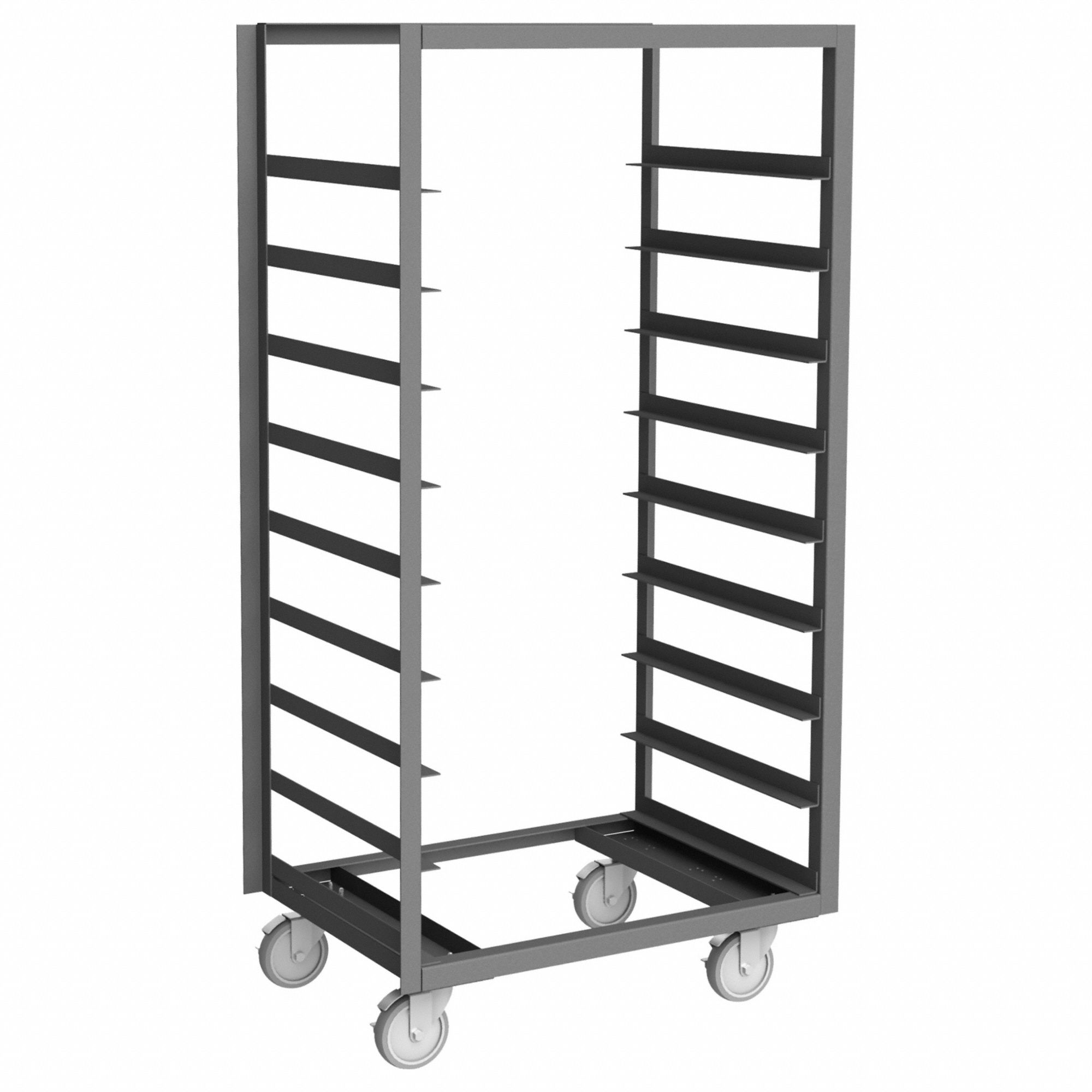 Pan and Tray Truck: 9 Slots, 6 in Betw Shelves, 1, 200 lb Capac, 24 in Wd, 67 1/8 in Ht