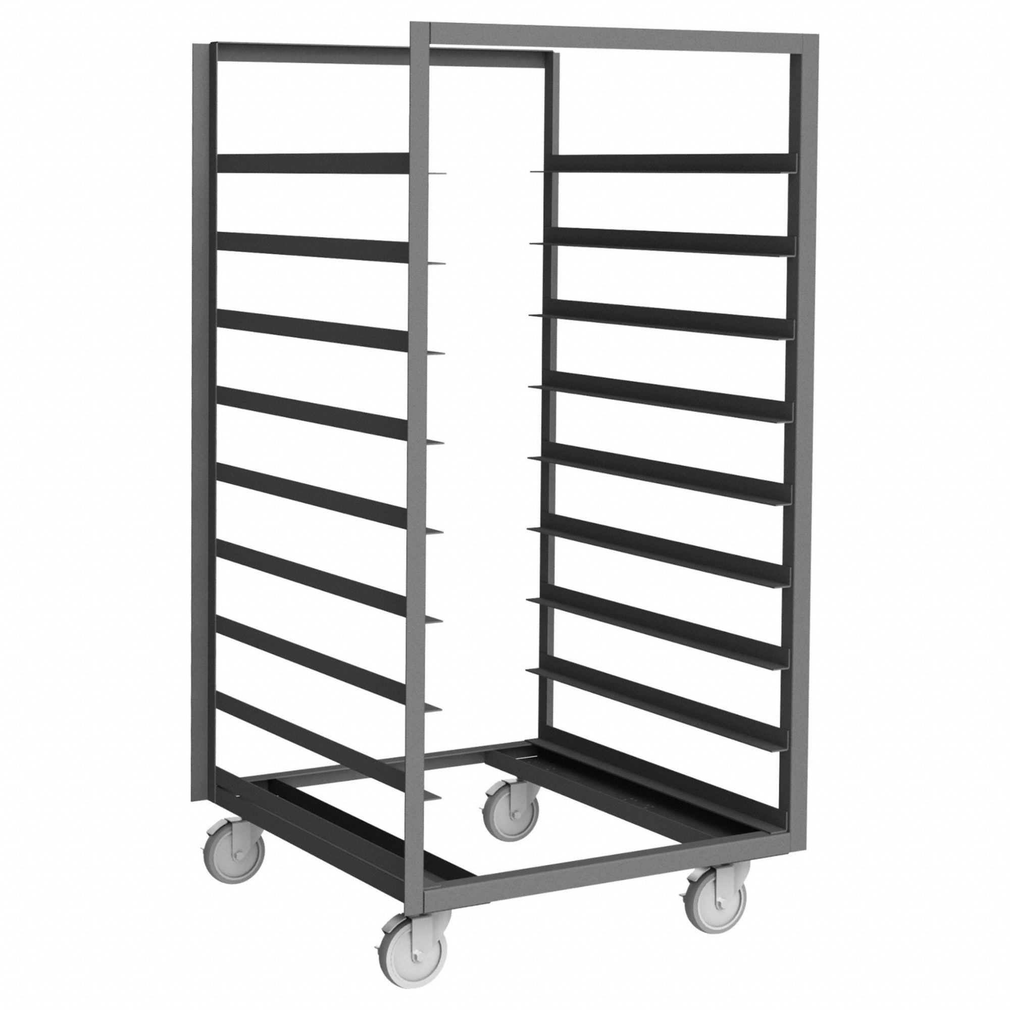 Pan and Tray Truck: 9 Slots, 6 in Betw Shelves, 1, 200 lb Capac, 36 in Wd, 67 1/8 in Ht