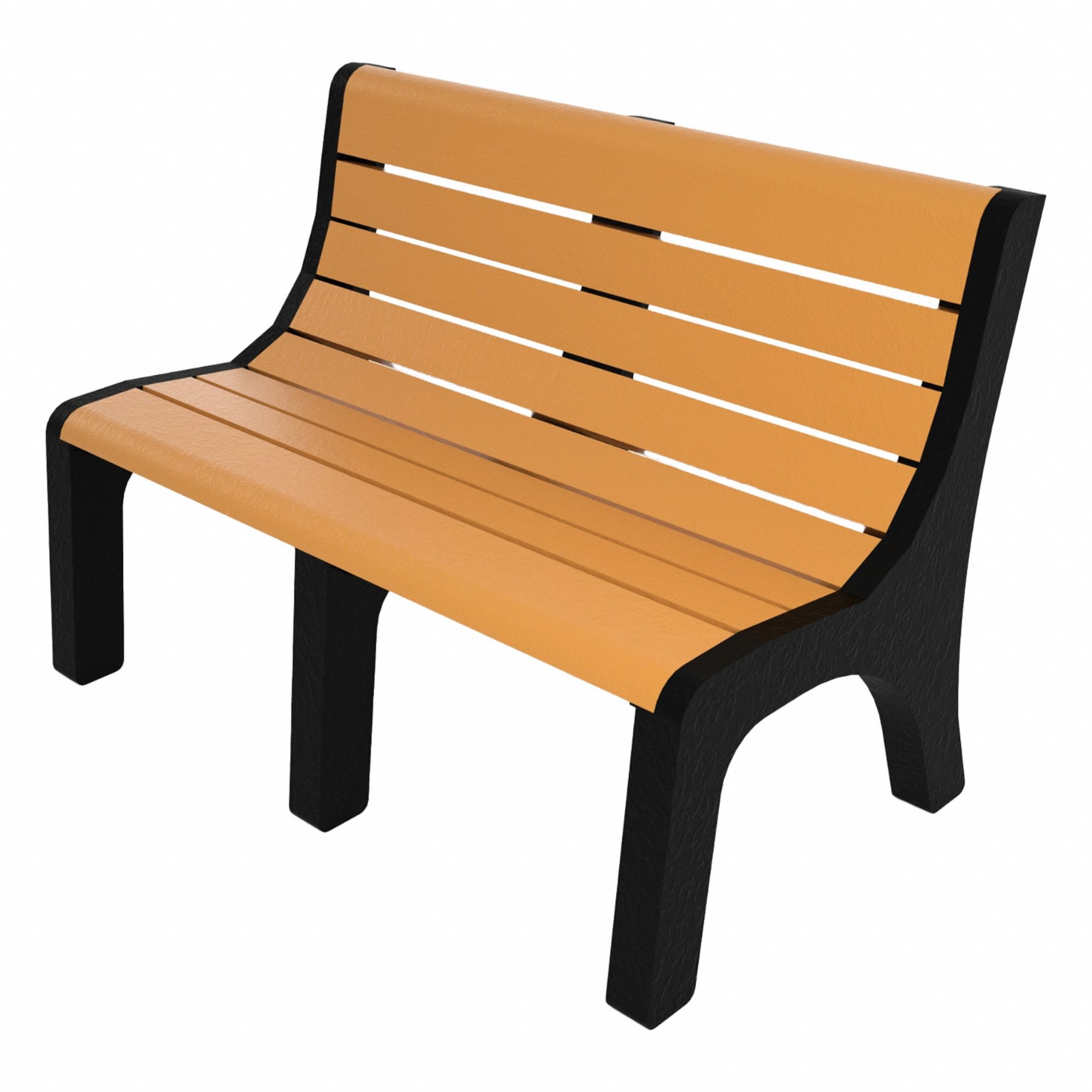 Outdoor Bench: Newport, 48 in Overall Lg, 33 3/8 in Overall Ht, Cedar, Black