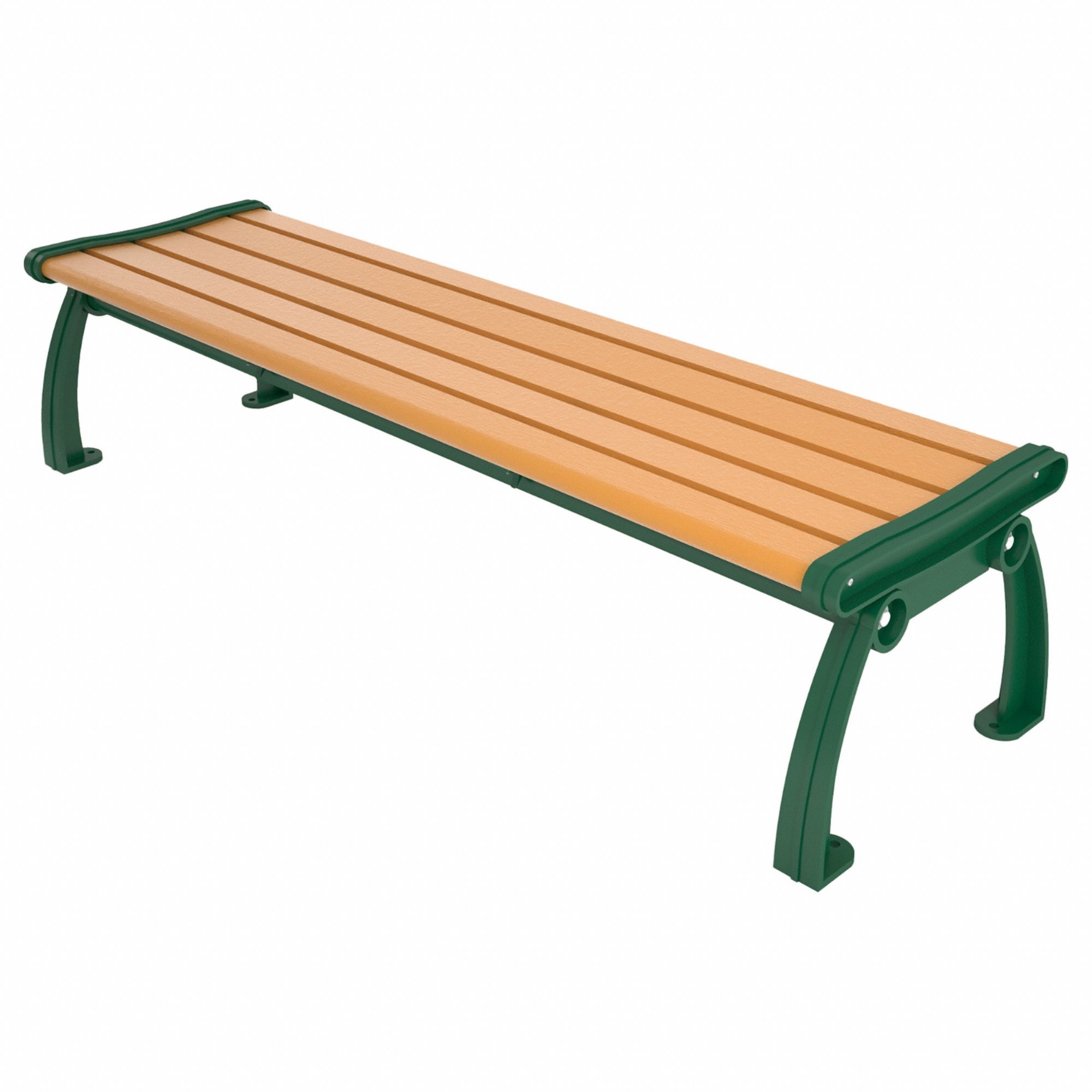 Outdoor Bench: Heritage, 72 in Overall Lg, 17 in Overall Ht, Cedar, Green, Plank Surface
