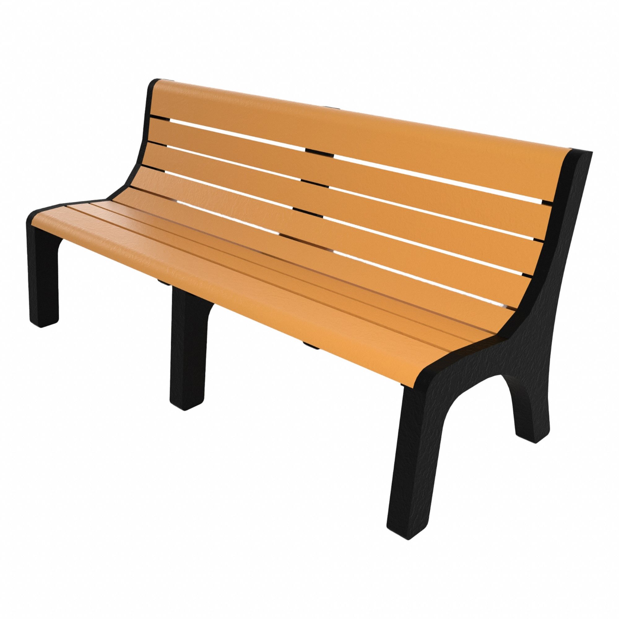 Outdoor Bench: Newport, 72 in Overall Lg, 33 3/8 in Overall Ht, Cedar, Black