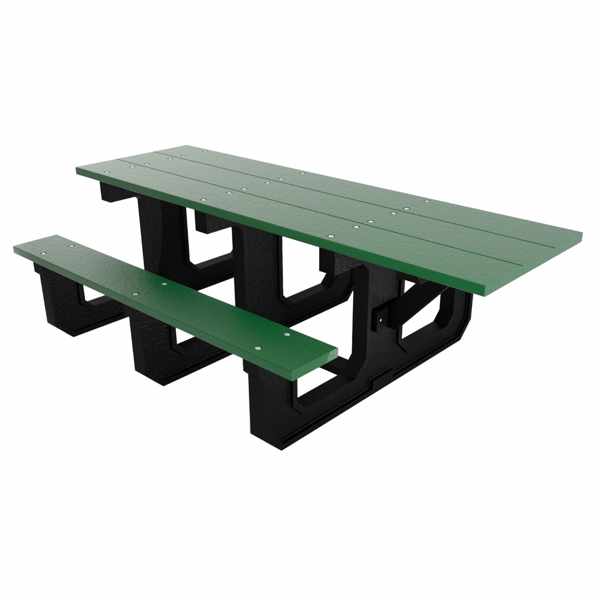 ADA Picnic Table: Vandal Resistant Resinwood, Green, 29 3/4 in Overall Ht, PB 6GREPARKPADA