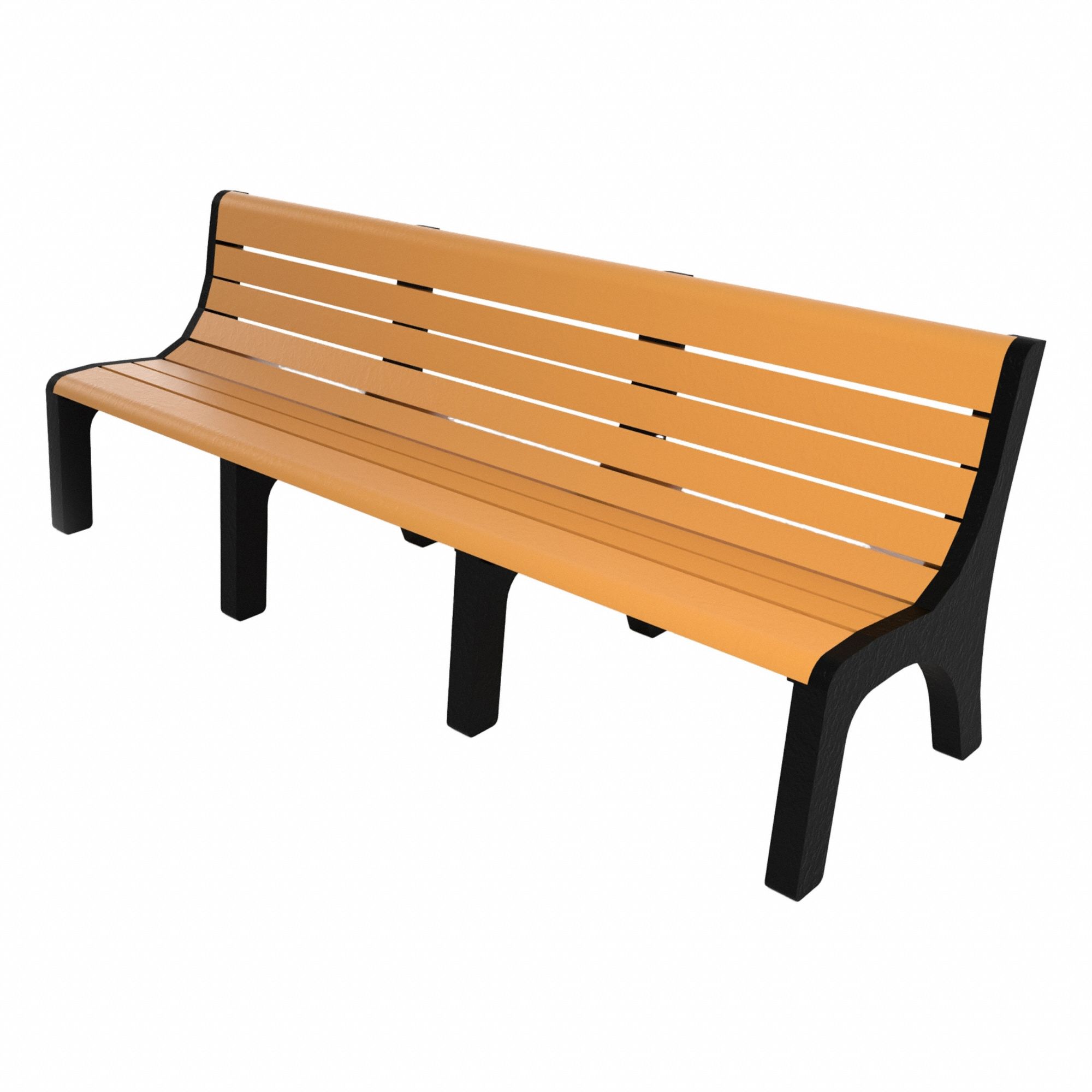 Outdoor Bench: Newport, 96 in Overall Lg, 33 3/8 in Overall Ht, Cedar, Black