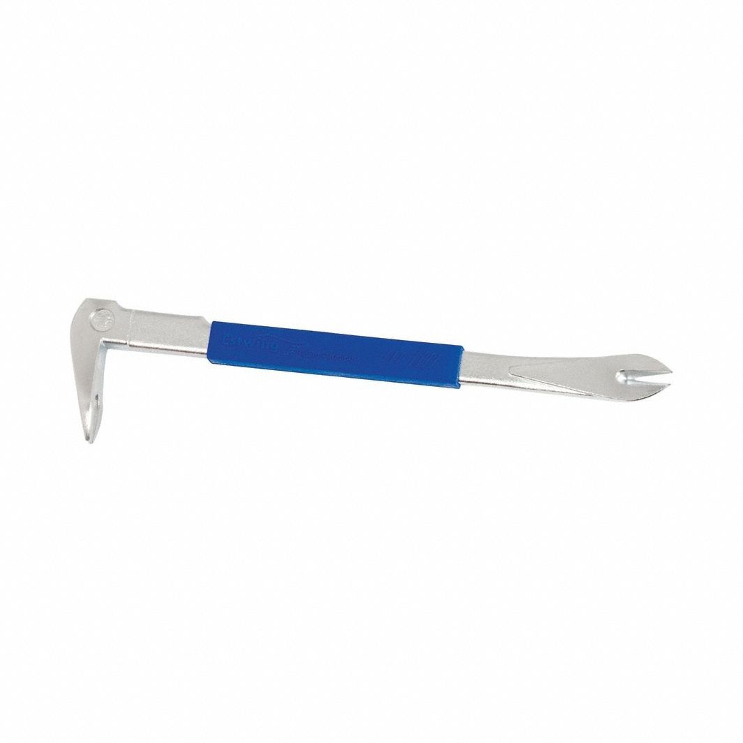 Nail Puller, 11 " L, Steel, Blue, Chrome