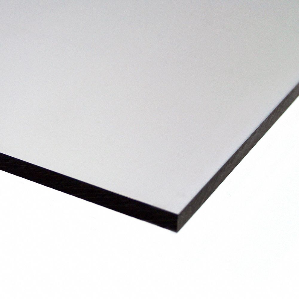 Polycarbonate Sheet: 0.125 in Thick, 4 ft x 8 ft, Colorless, Clear, 9, 500 psi Tensile Strength