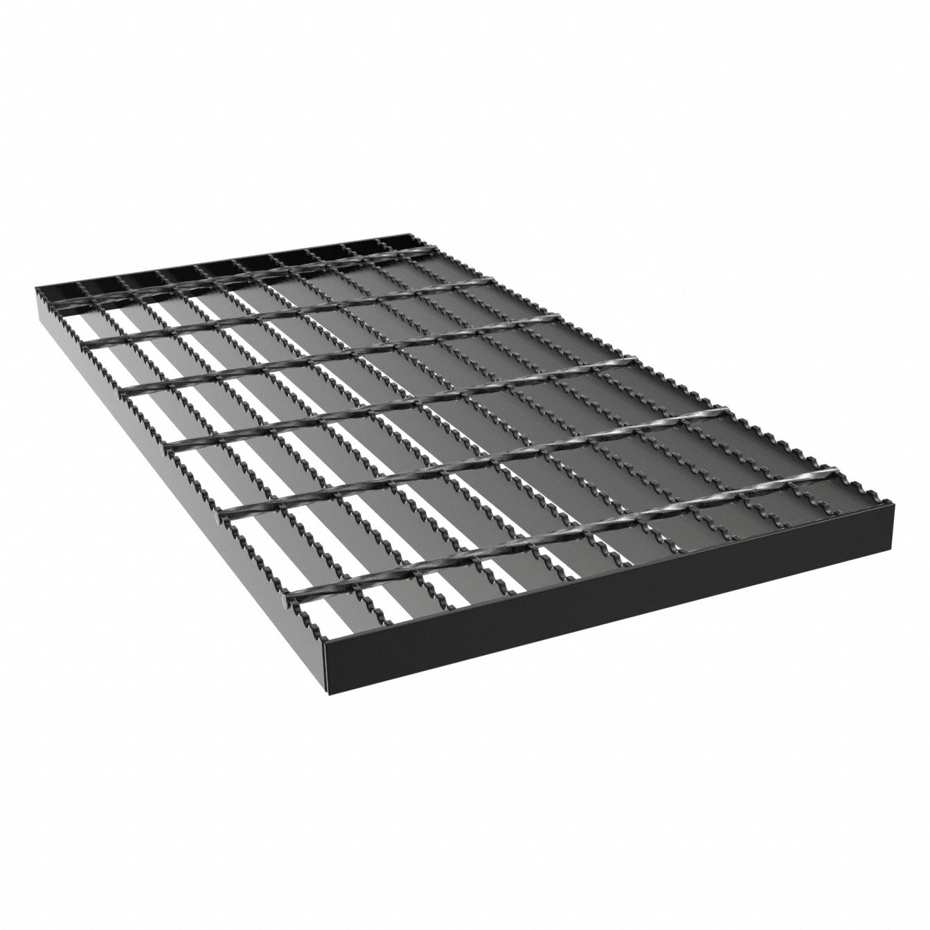 Serrated 24 In X 8 Ft Nominal Size WxL Carbon Steel Rectangle Bar 
