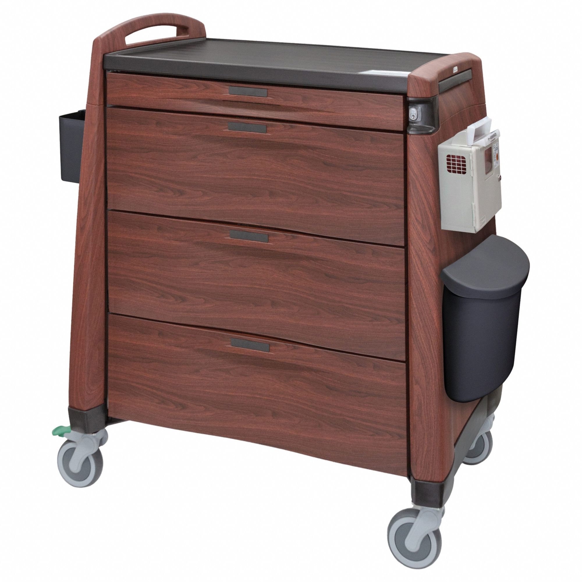 CAPSA HEALTHCARE, Polymer, (1) Swivel with Brake/(3) Swivel, Medication Cart 816XC1AWPCL10