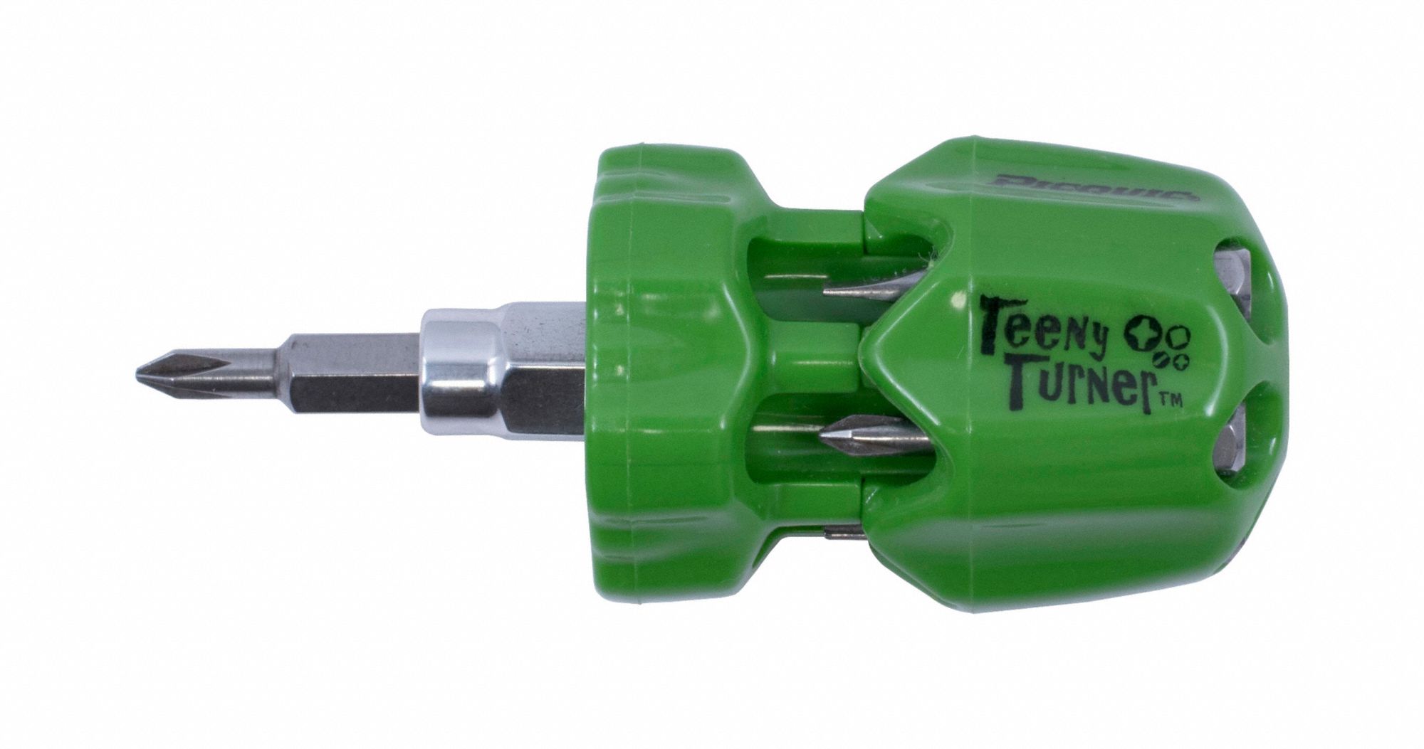 MULTI-BIT SCREWDRIVER, STEEL, MOULDED PLASTIC HANDLE, ¼ IN DRIVE, BARREL GRIP, POLISHED FINISH