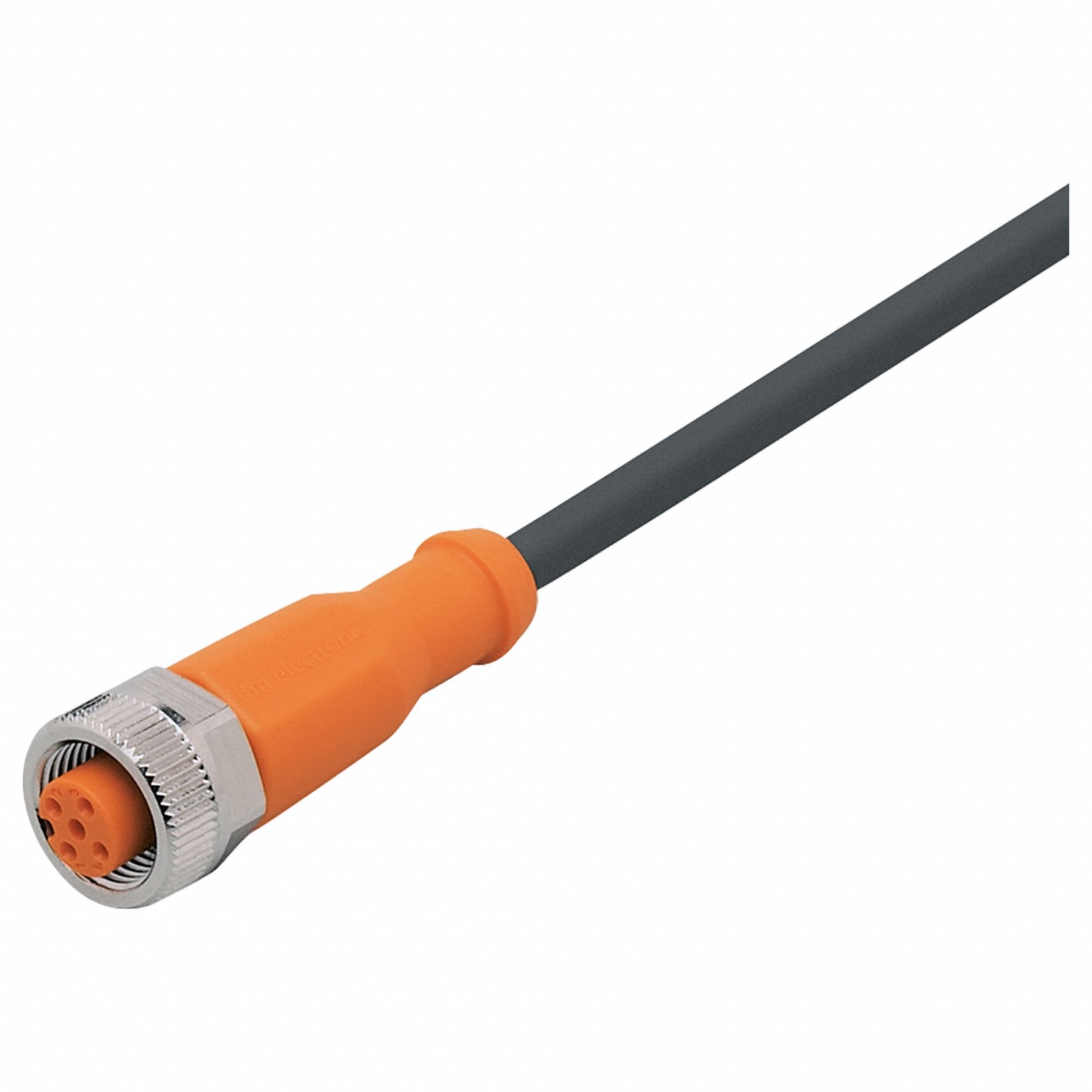 Single-Ended Cordset: M12 Female Straight X Bare Wire, 5 Pins, Black, PUR, 10 m Cable Lg