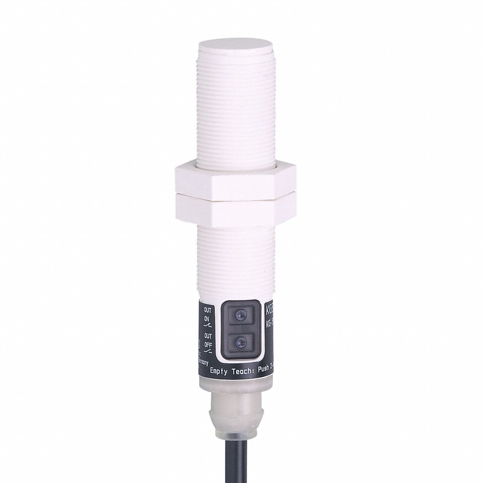 Capacitive Cylindrical Proximity Sensor: 18 mm Dia., Non-Terminated Cable, 3 Wires, NPN and PNP