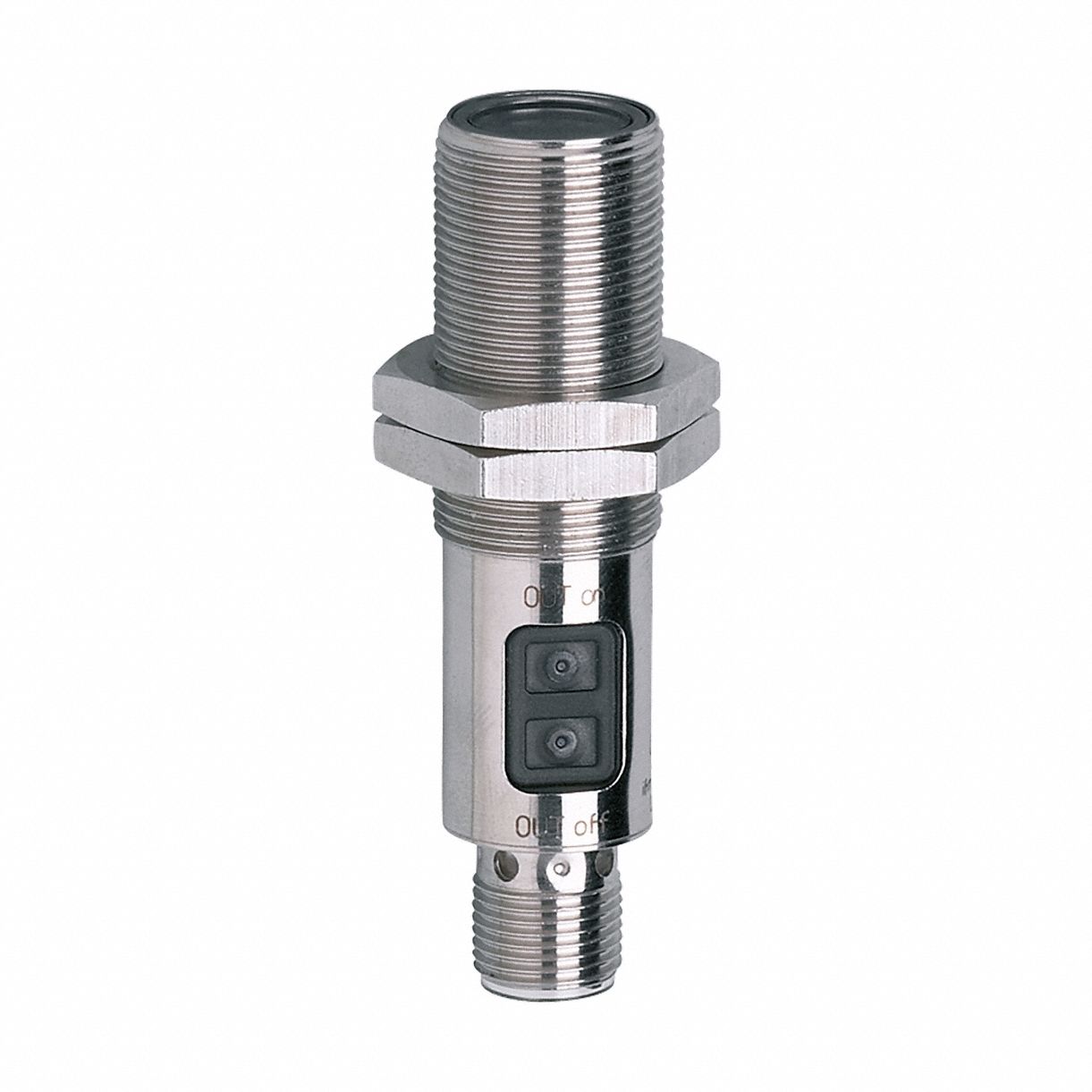 Photoelectric Sensor Receiver: M18 Threaded, Built-in Connector, 4 - Pin M12 Connector, NPN
