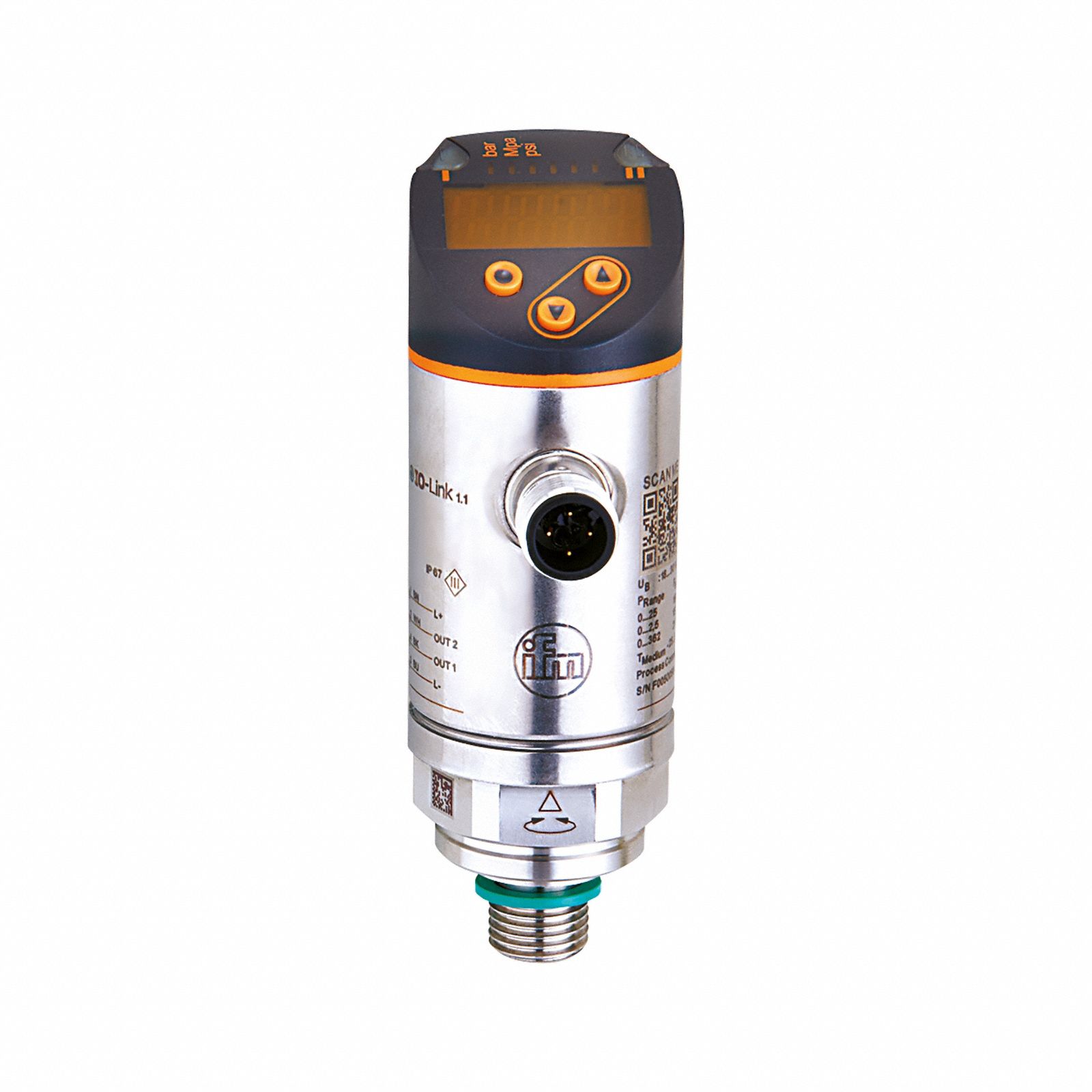 Digital Switch: -14.6 psi – 145 psi, PNP/NPN, Gas/Liquid, IO-Link, COM2 (38.4 kBaud)