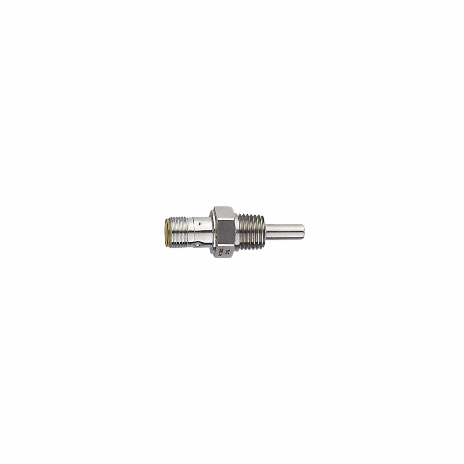 IFM RTD Probe: -40°C to 302°F /-40°C to 150°C, ±(0.15 K + 0.002 x|t|), 15 mm Probe Lg (MPN TM5601). Key specifications — Accuracy: ±(0.15 K + 0.002 x|t|); Brand: IFM; Probe Sheath Material: 316L Stainless Steel; Process Mounting Thread Size: 1/4" NPT.
