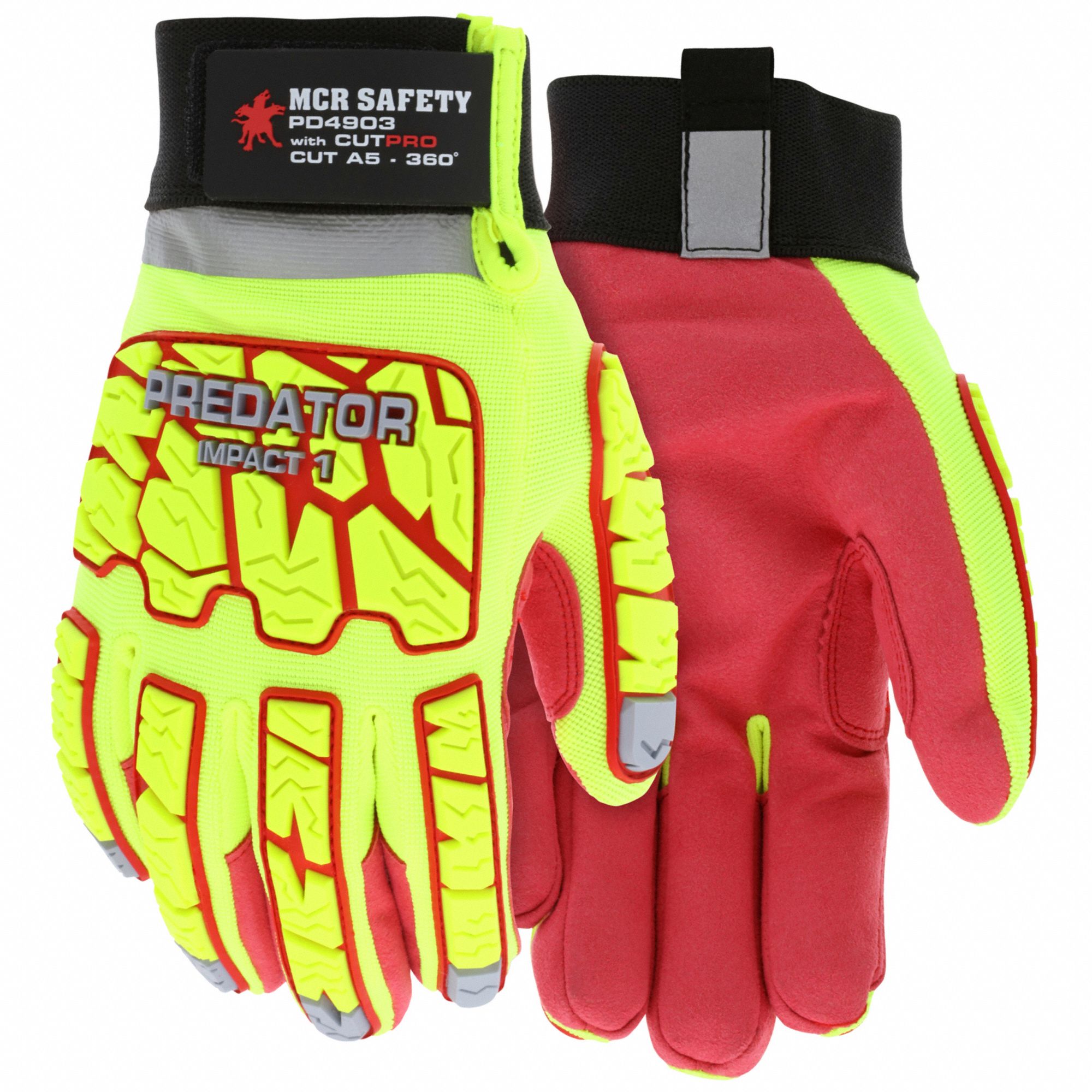 Mechanics Gloves: 2XL ( 11 ), Mechanics Glove, Synthetic Leather, ANSI Cut Level A5, 1 PR