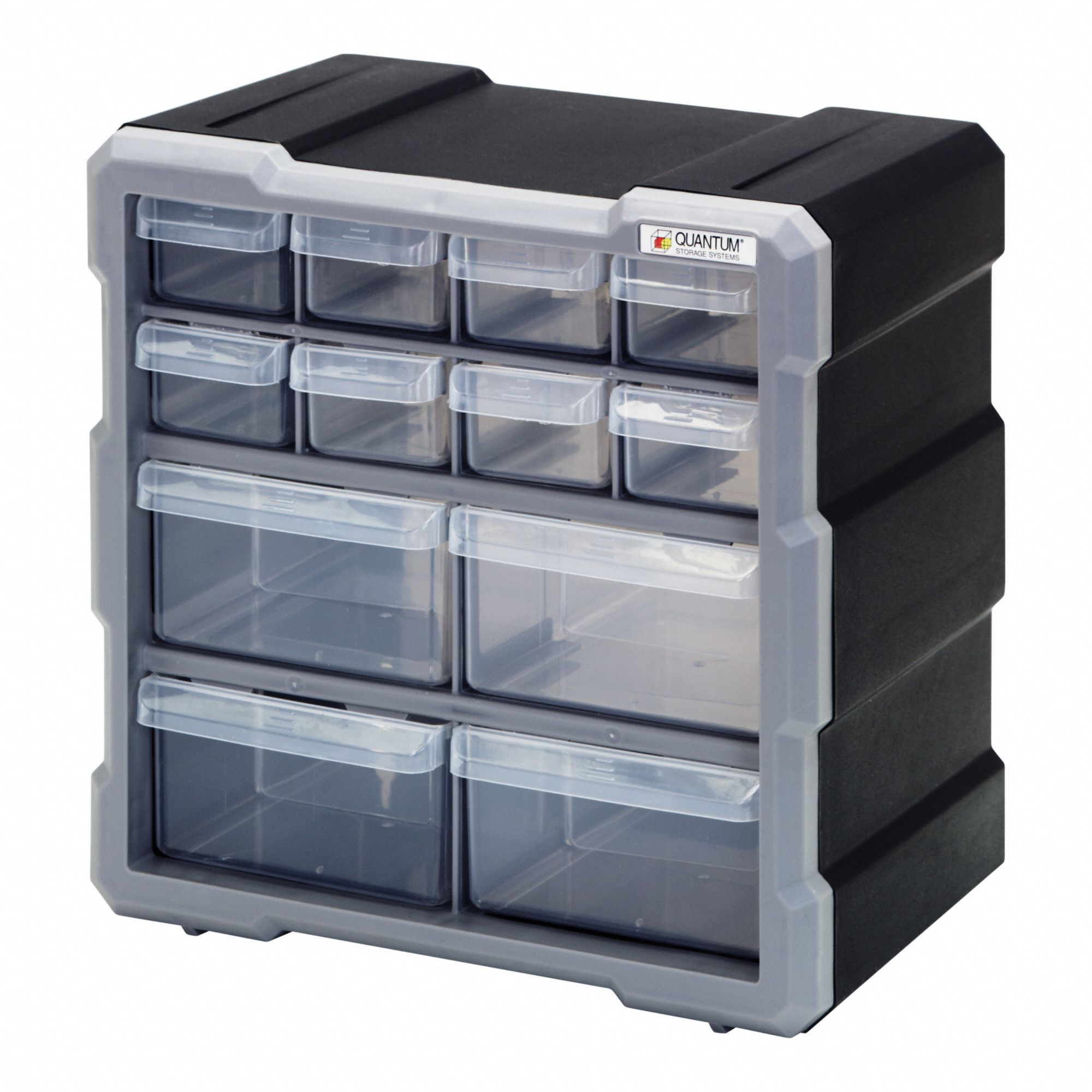 Drawer Bin Cabinet: 10 1/2 in x 6 1/4 in x 10 1/4 in, 12 Drawers, Stackable