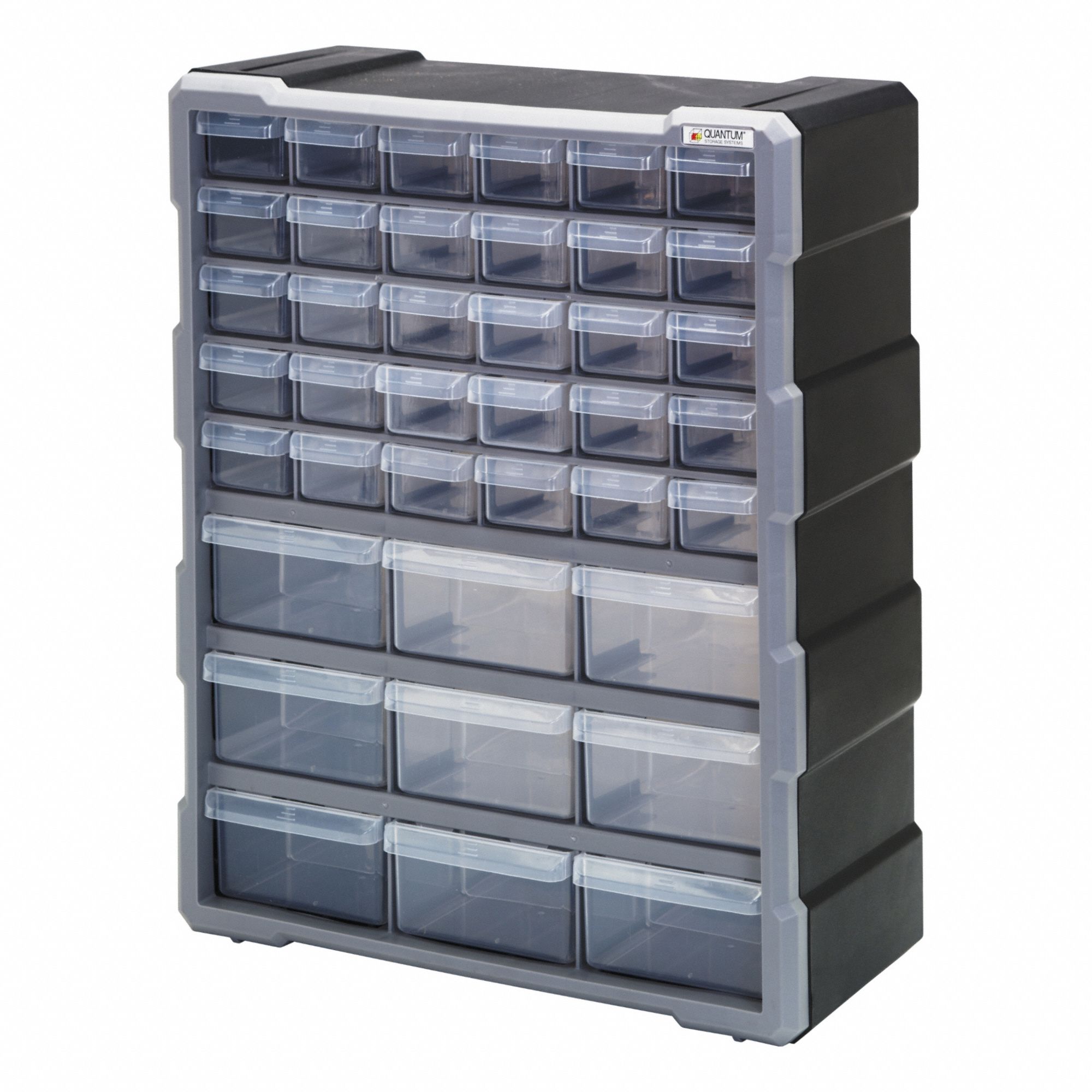 Drawer Bin Cabinet: 15 in x 6 1/4 in x 18 3/4 in, 39 Drawers, Stackable