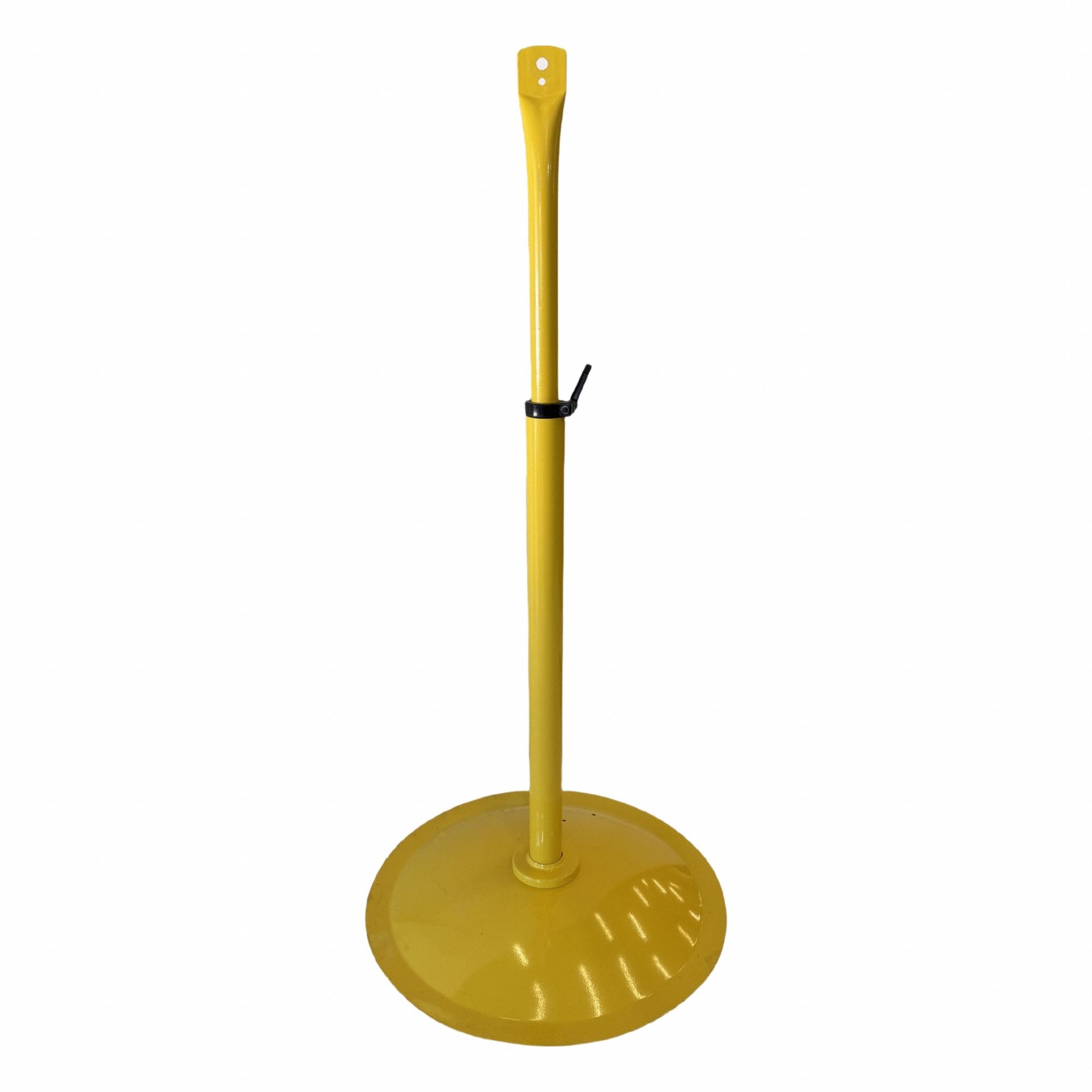 Pedestal Base: 62 in Lg, 27 in Wd, 27 in Base Dia., Yellow, Steel, PDS30, Pedestal Base
