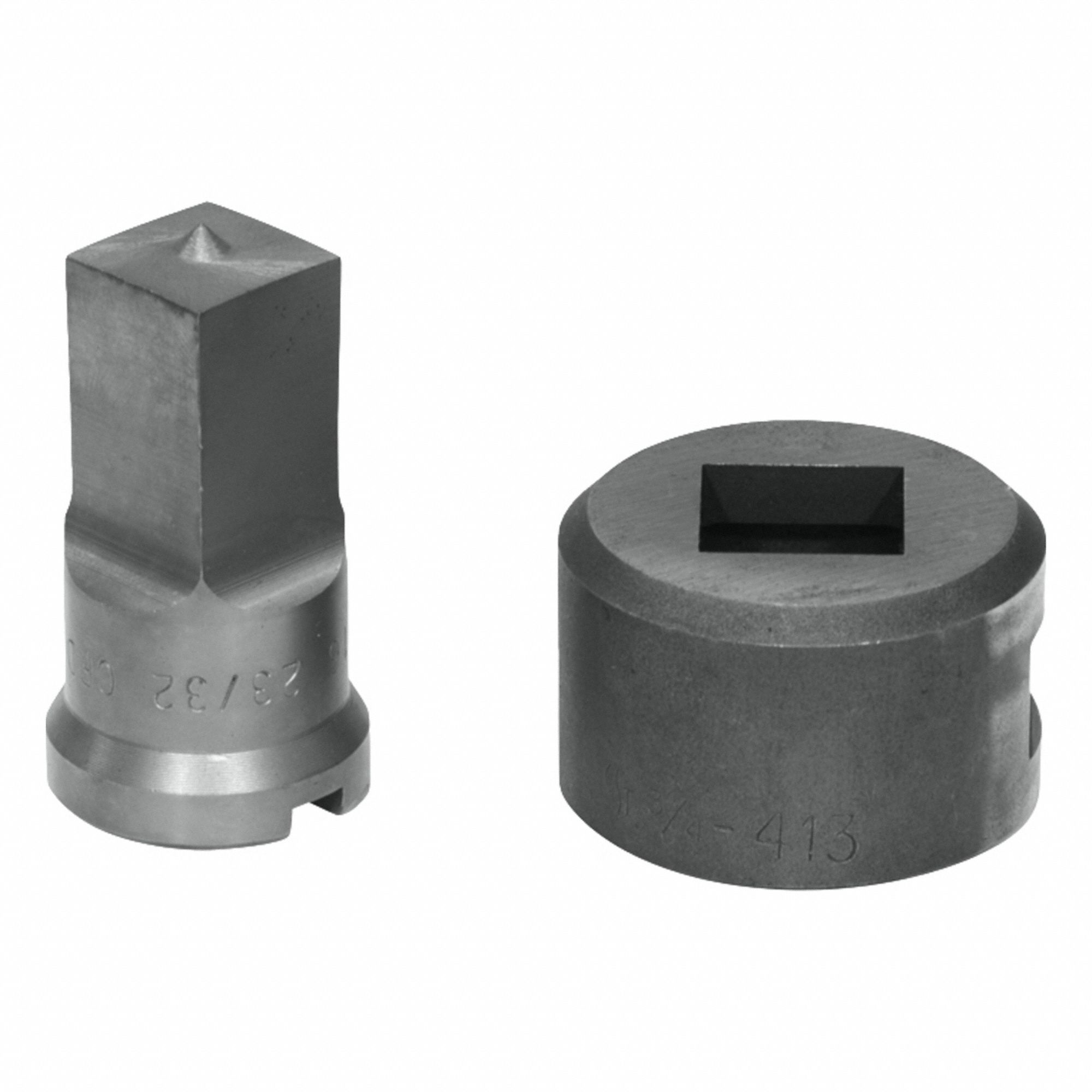 EDWARDS Square Punch & Die Set: Edwards, 55 ton_65 ton_100 ton_120 ton Compatible Ironworker Size (MPN ED9-PDSQ23/32). Key specifications — attr67451: IW55 , IW65 , IW100, IW120; attr67489: Square; attr67463: 23/32 in; attr67447: ED9-PDSQ23/32; attr67456: Edwards; attr67443: EDWARDS; attr67472: 23/32 in Square Punch & Die Set.