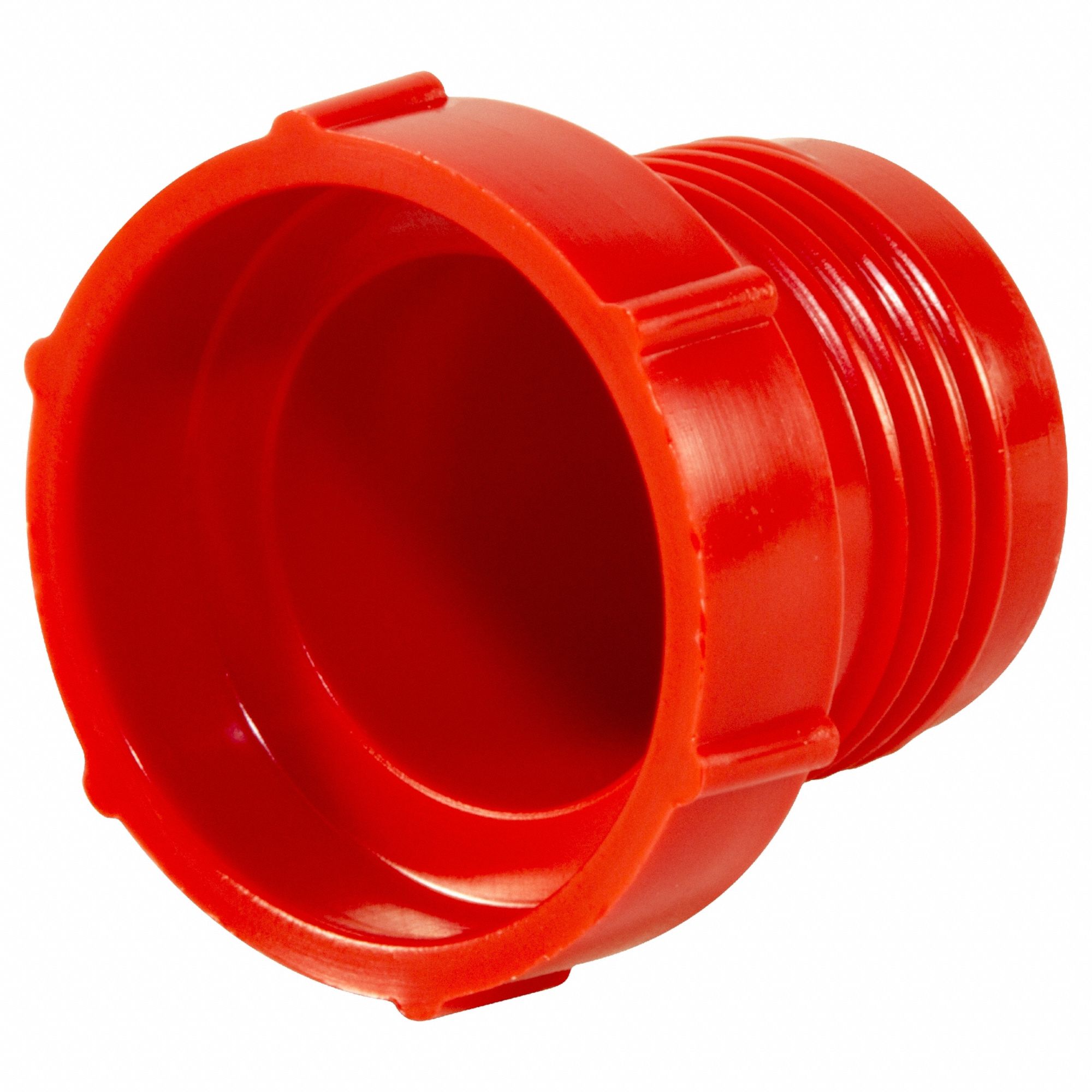 Threaded Plastic Plugs for Flared JIC Fittings: LDPE, Red, For 1 1/16"-12 Thread, 25