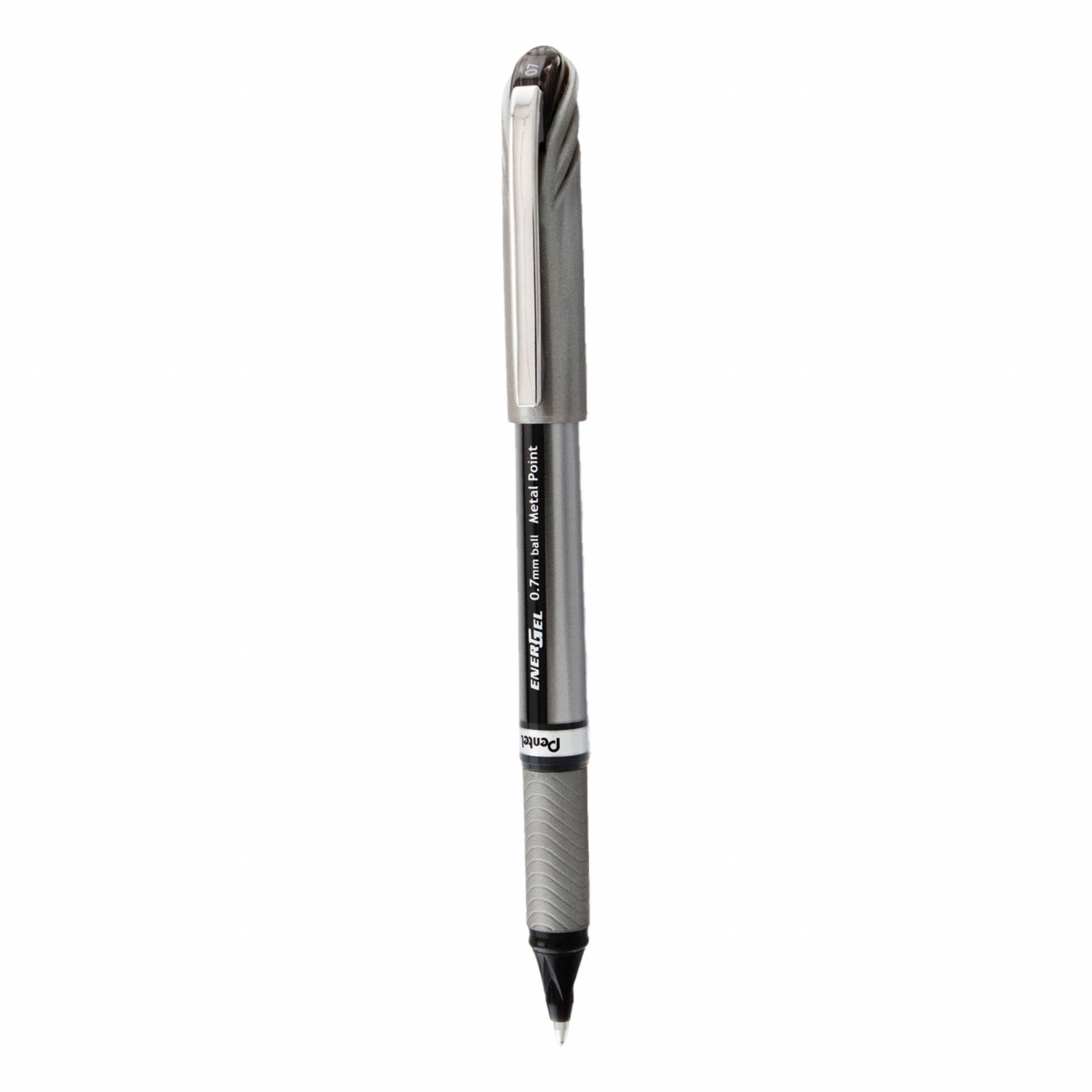 Pen Set: EnerGel NV®, Black, 0.7 mm, Capped, Black, Plastic, Cushion Included, Medium, 12 PK