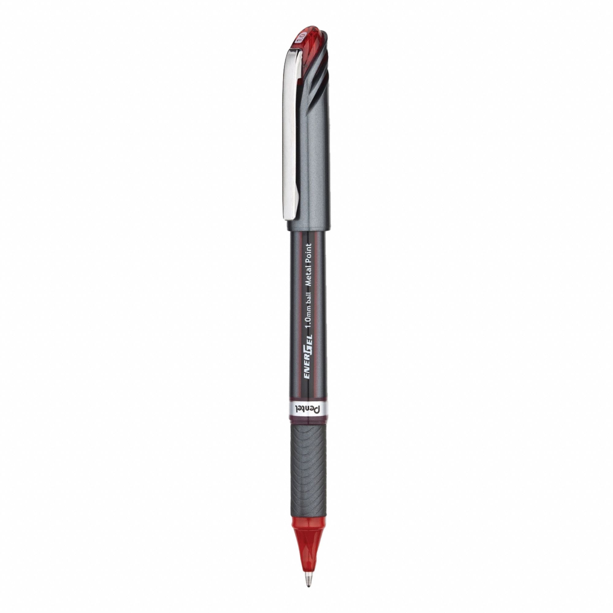Pen Set: EnerGel NV®, Red, 1 mm, Capped, Red, Plastic, Cushion Included, Bold, Bold, 12 PK