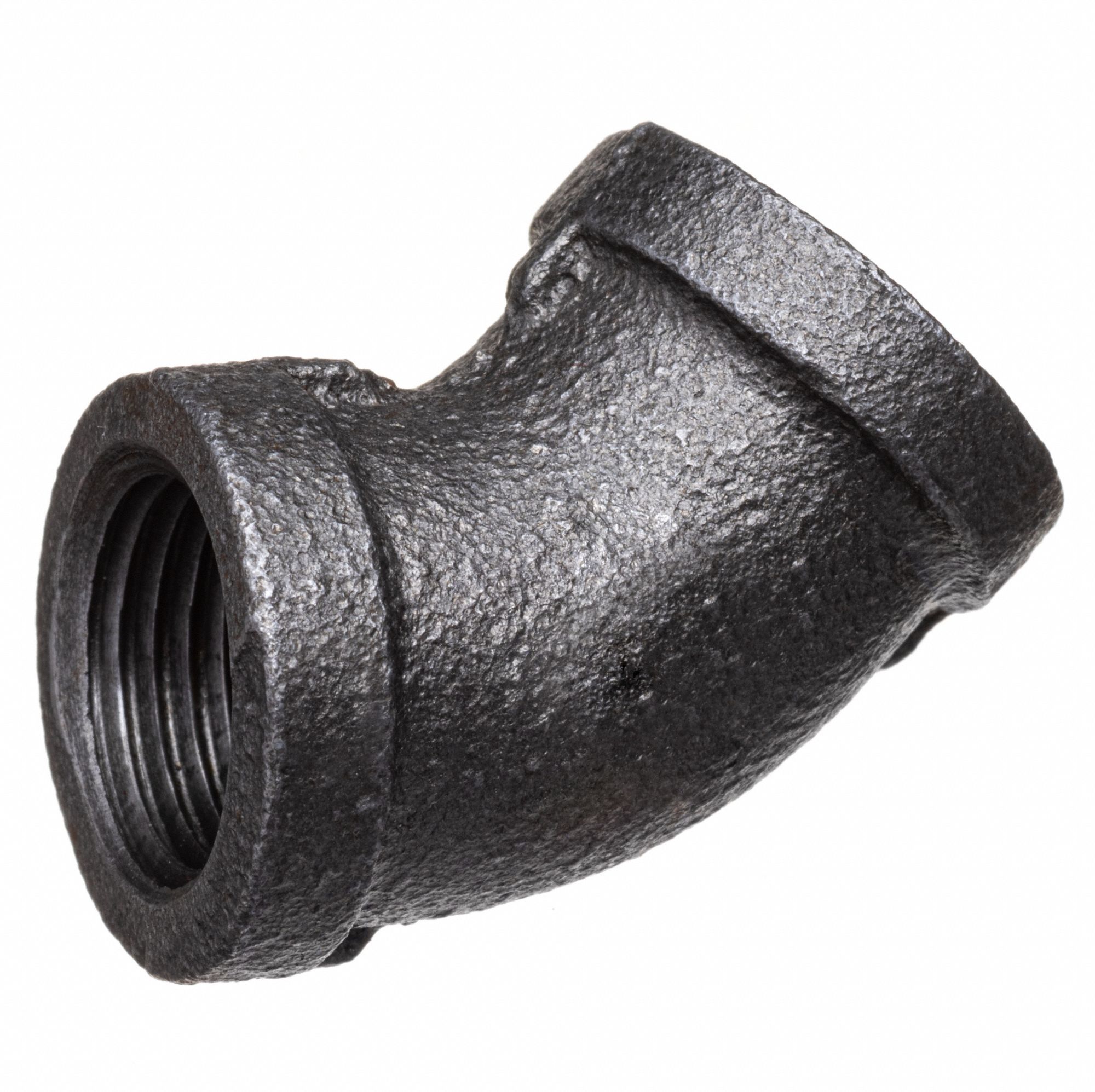 Black-Coated Malleable Iron Pipe Fittings: Malleable Iron, 1 1/2 in x 1 1/2 in Fitting Pipe Size