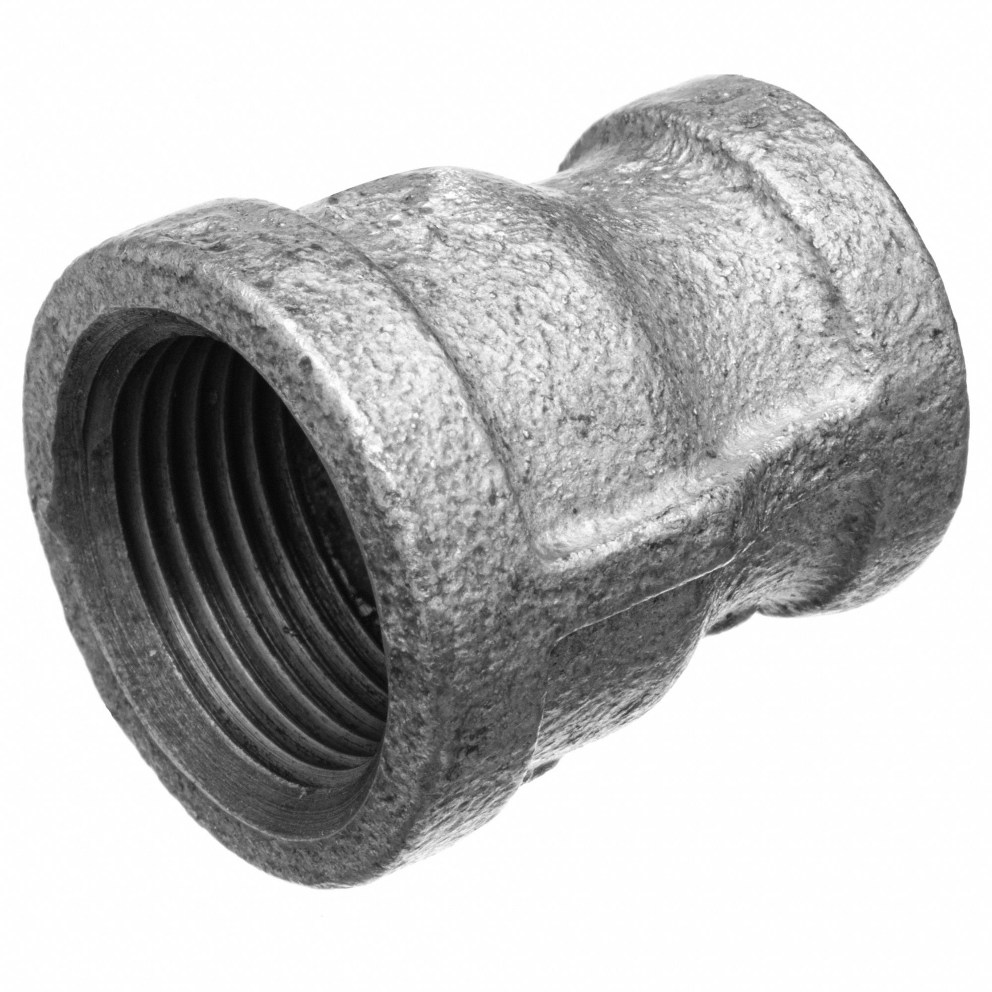 Galvanized Malleable Iron Pipe Fittings: Malleable Iron, 1 1/2 in x 1 1/4 in, BSPT x BSPT, Class 150