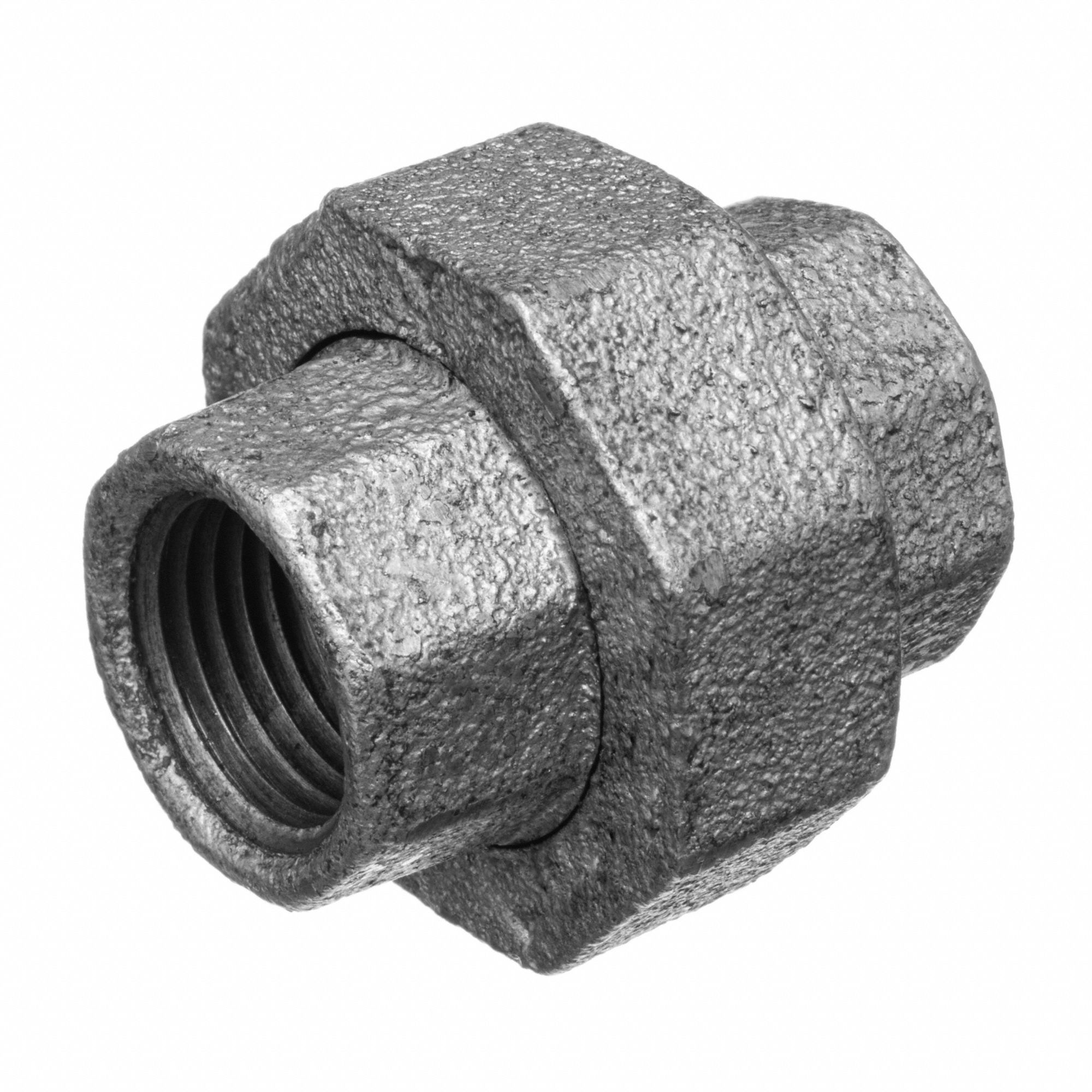 Galvanized Malleable Iron Pipe Fittings: Malleable Iron, 1 1/2 in x 1 1/2 in, BSPT x BSPT, Class 150