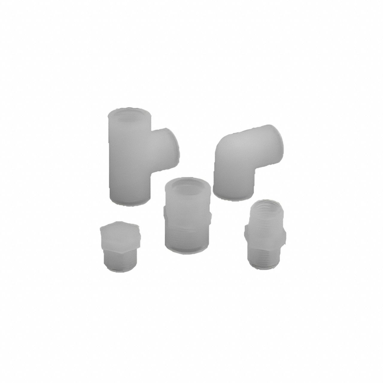 Pipe Straight: Bushing, 3/4 in x 1/2 in Pipe Size, 1 3/16 in Hex Size, 1 5/8 in Overall Lg, PFA