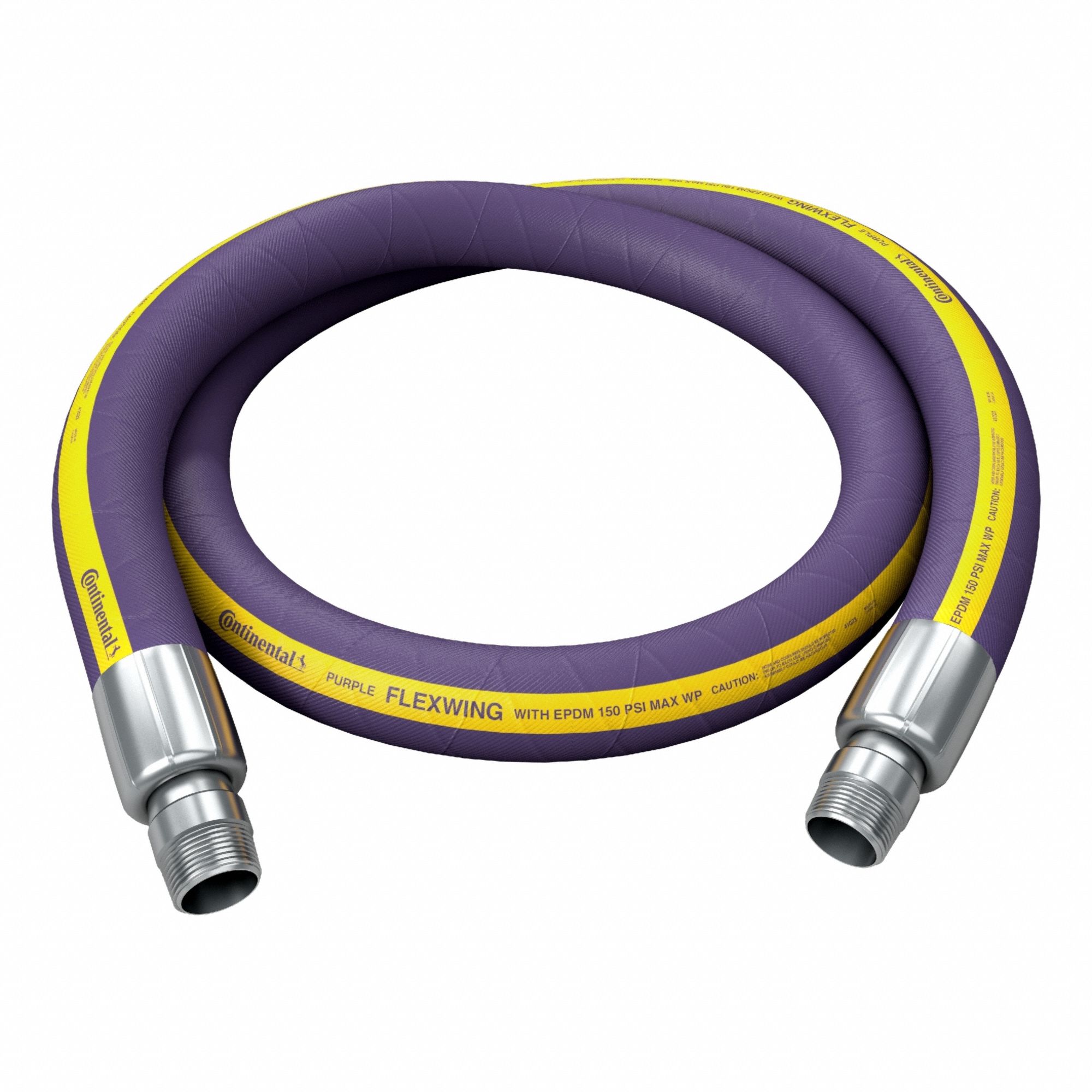 Chemical Transfer Hose Assembly: 1 1/2 in Hose Inside Dia., Purple, 10 ft Hose Lg