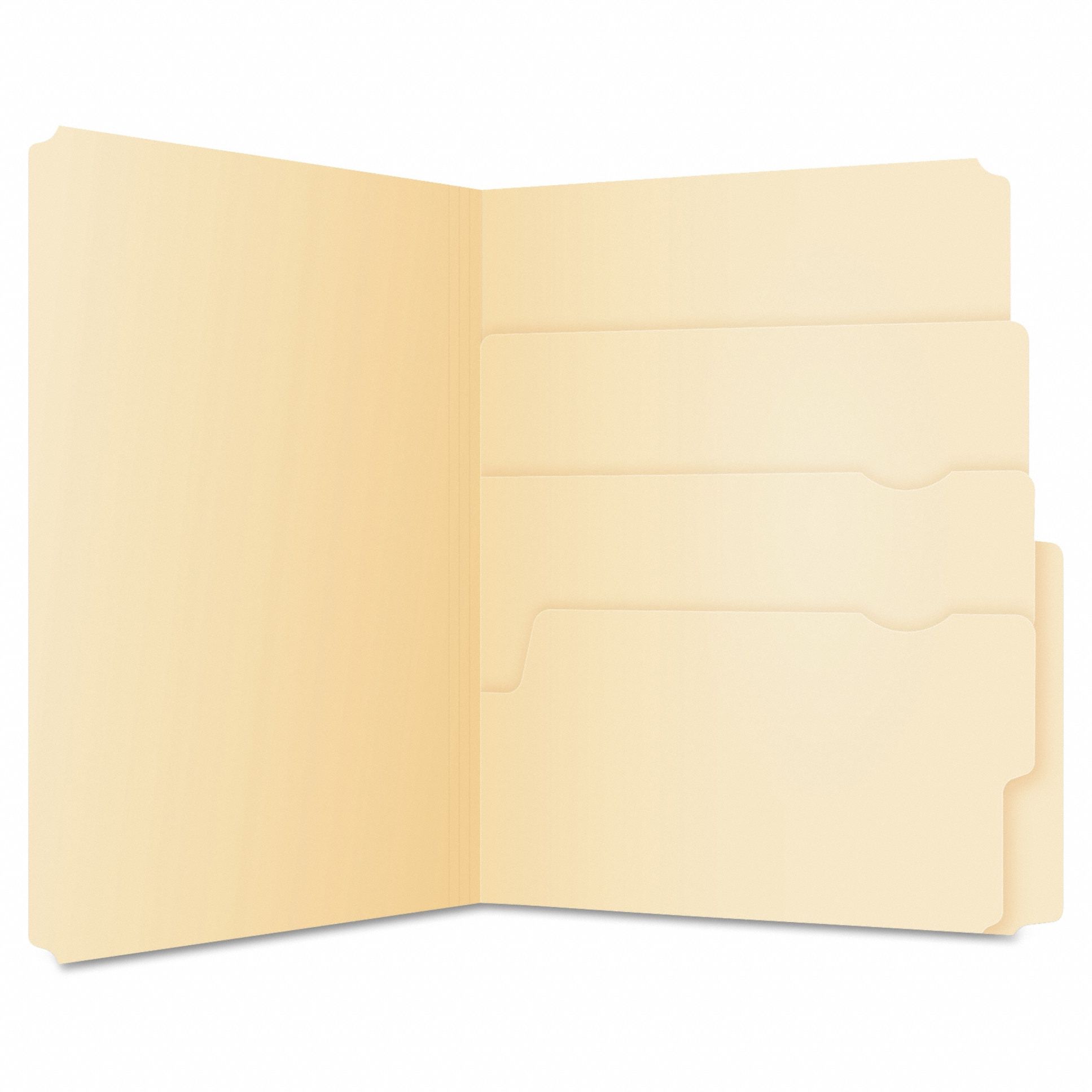 File Folders: 8 1/2 in Ht, 11 in Wd, Manila, 11 pt. Manila, Top Tab Location, 24 PK