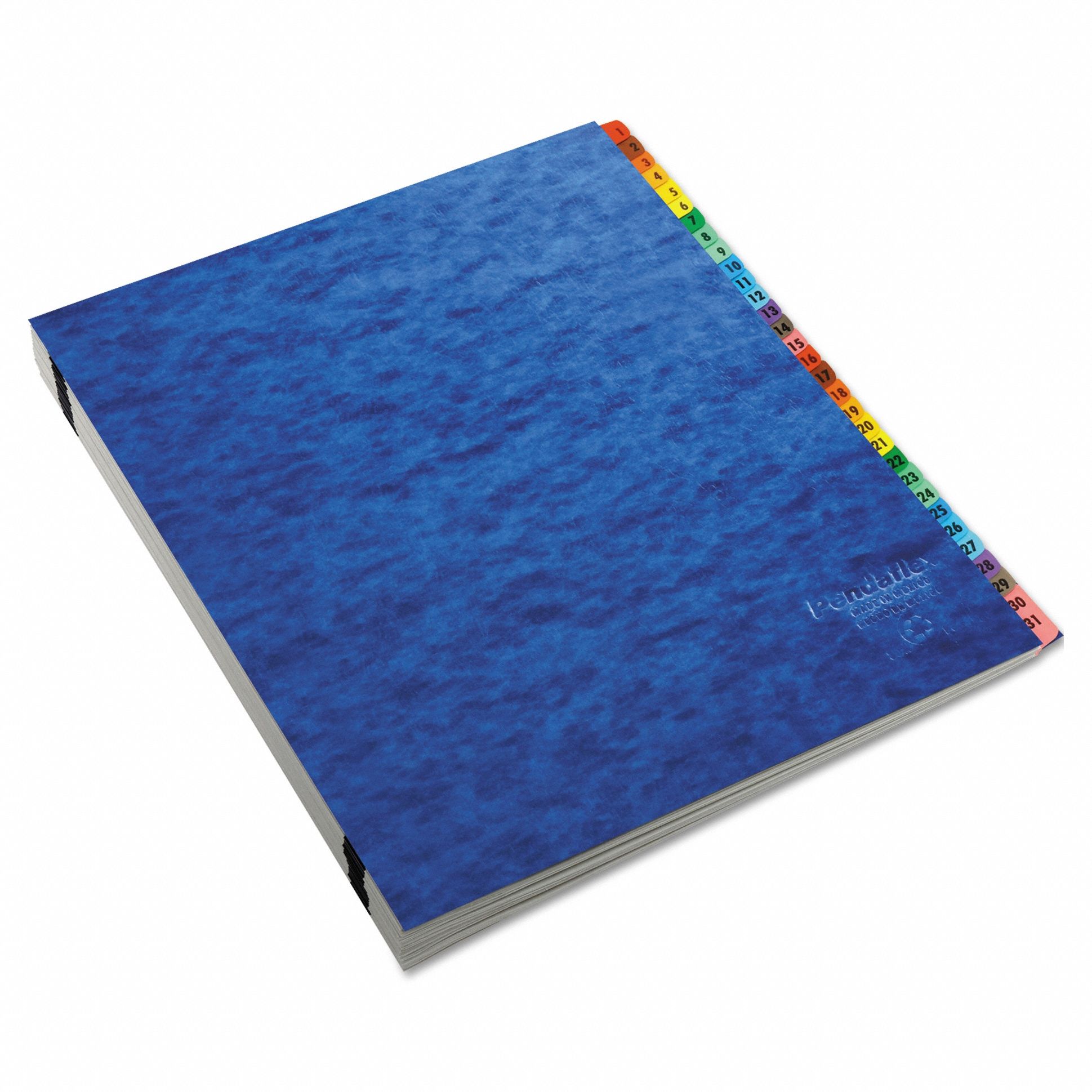 Expandable Desk File: 13 1/8 in Ht, 11 1/4 in Wd, Acrylic Coated Pressboard, Blue
