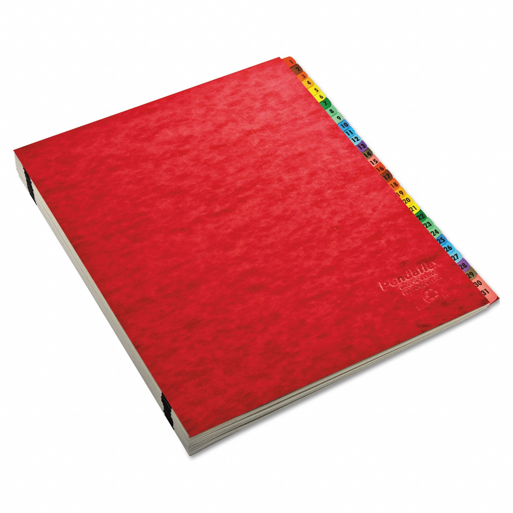 Expandable Desk File: 9 1/2 in Ht, 10 3/4 in Wd, Acrylic Coated Pressboard, Red