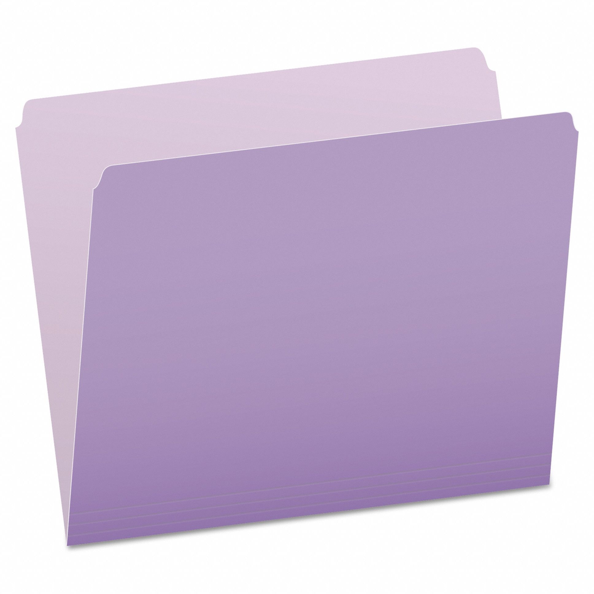 File Folders: 8 1/2 in Ht, 11 in Wd, Purple, 11 pt. Stock, Top Tab Location, 100 PK