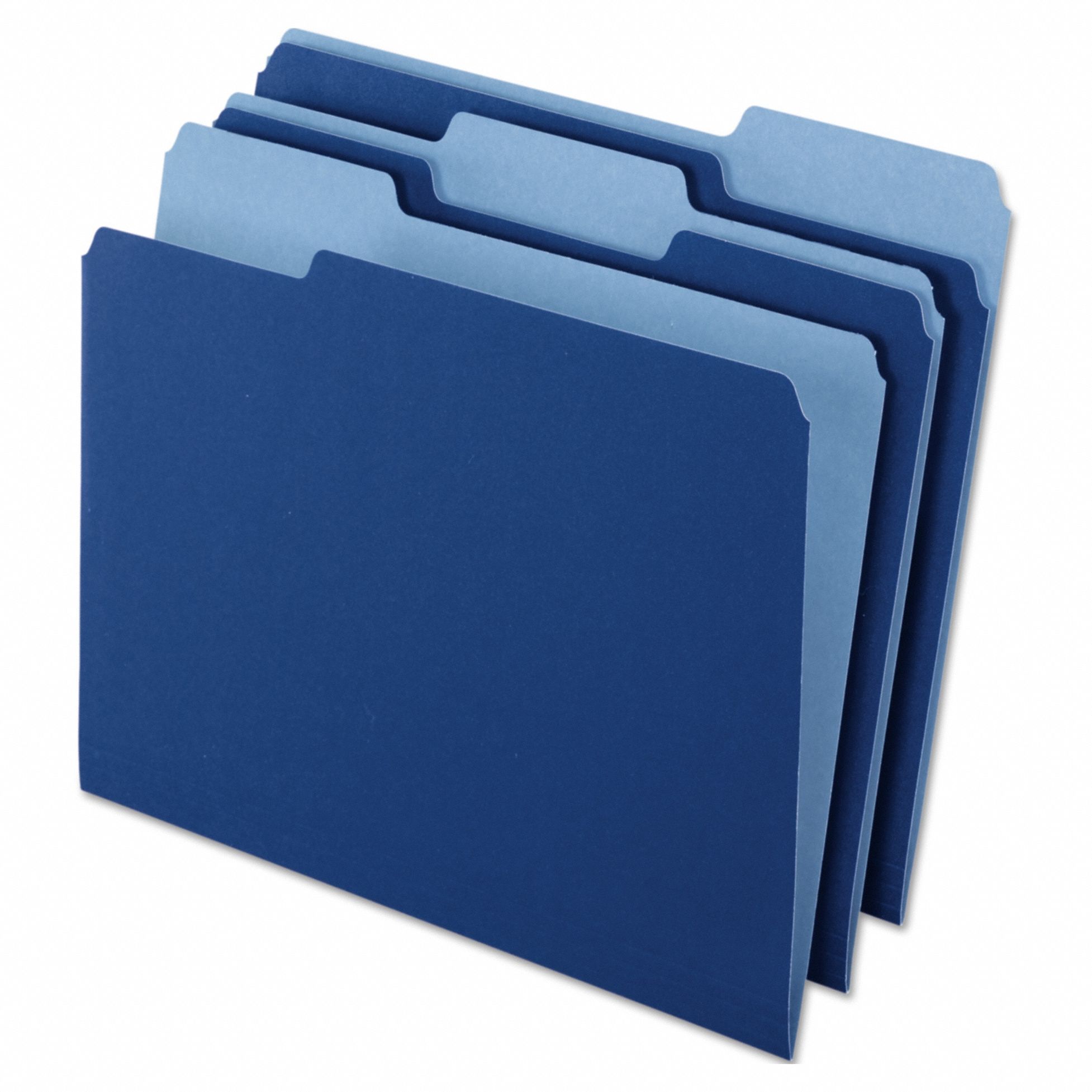 File Folders: 8 1/2 in Ht, 11 in Wd, Navy Blue, 11 pt. Stock, 100 PK