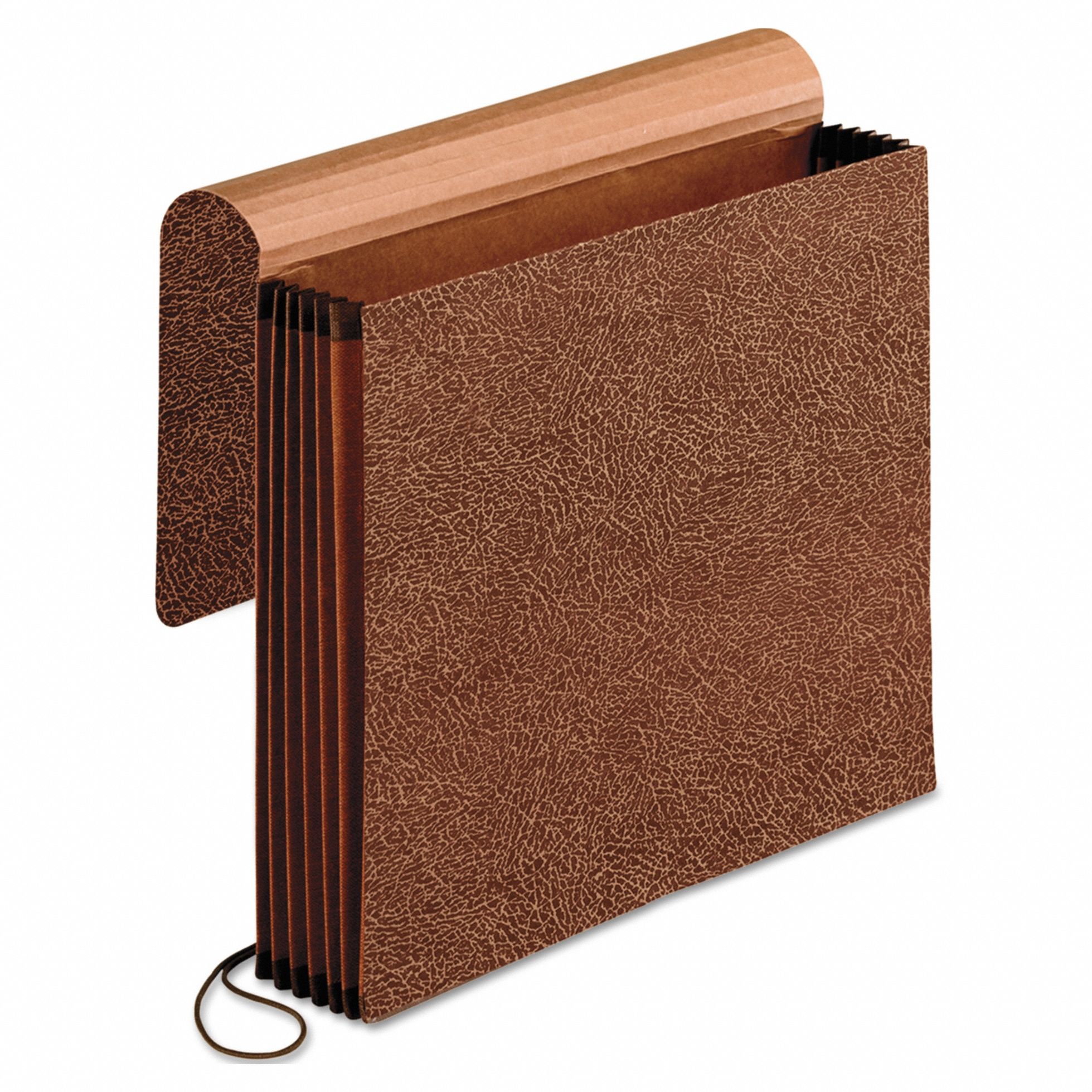 Expandable Organizer: 9 1/2 in Ht, 11 3/4 in Wd, Red Fiber, Red, Letter Paper Size