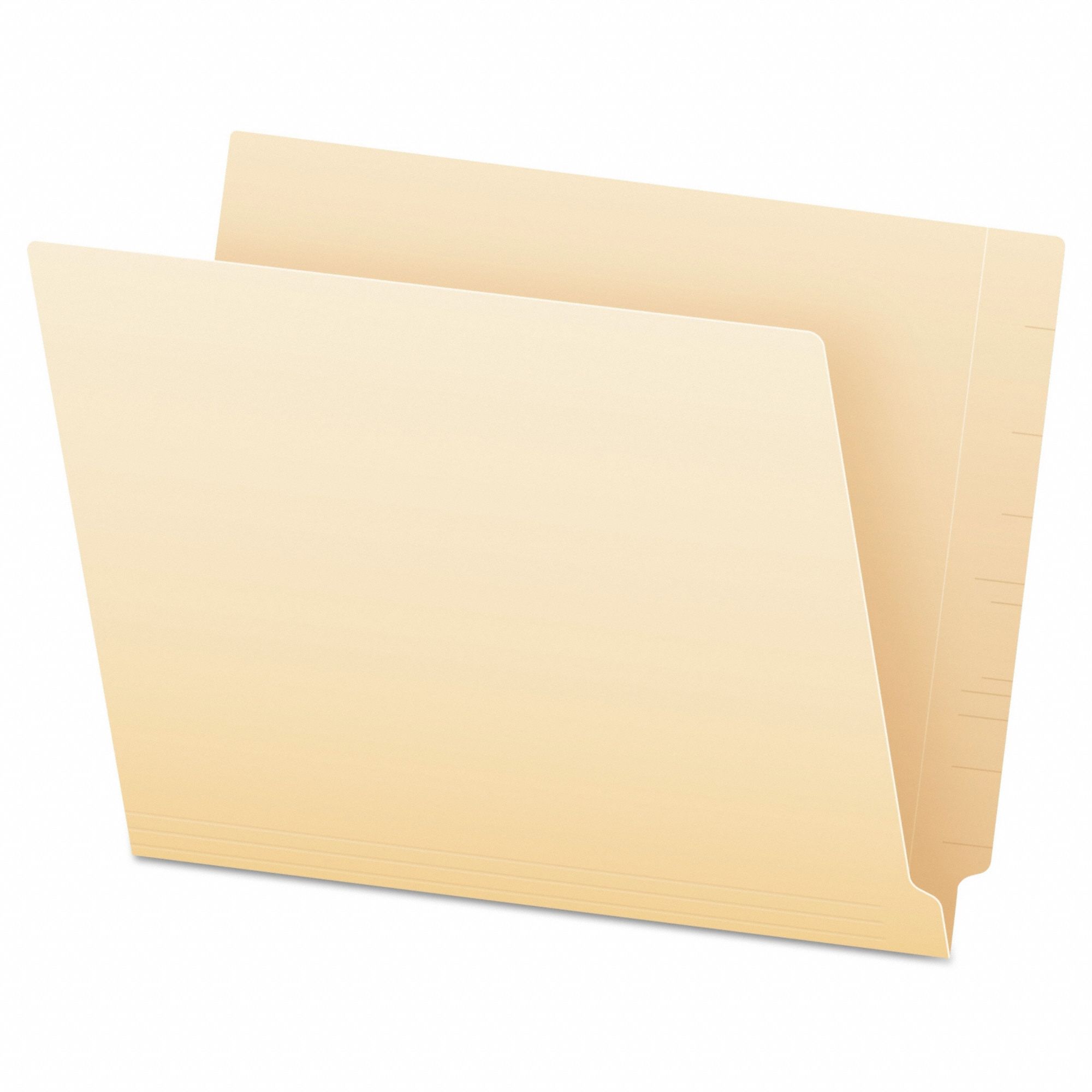 File Folders: 8 1/2 in Ht, 11 in Wd, Manila, 11 pt. Manila, Side Tab Location, 75 PK
