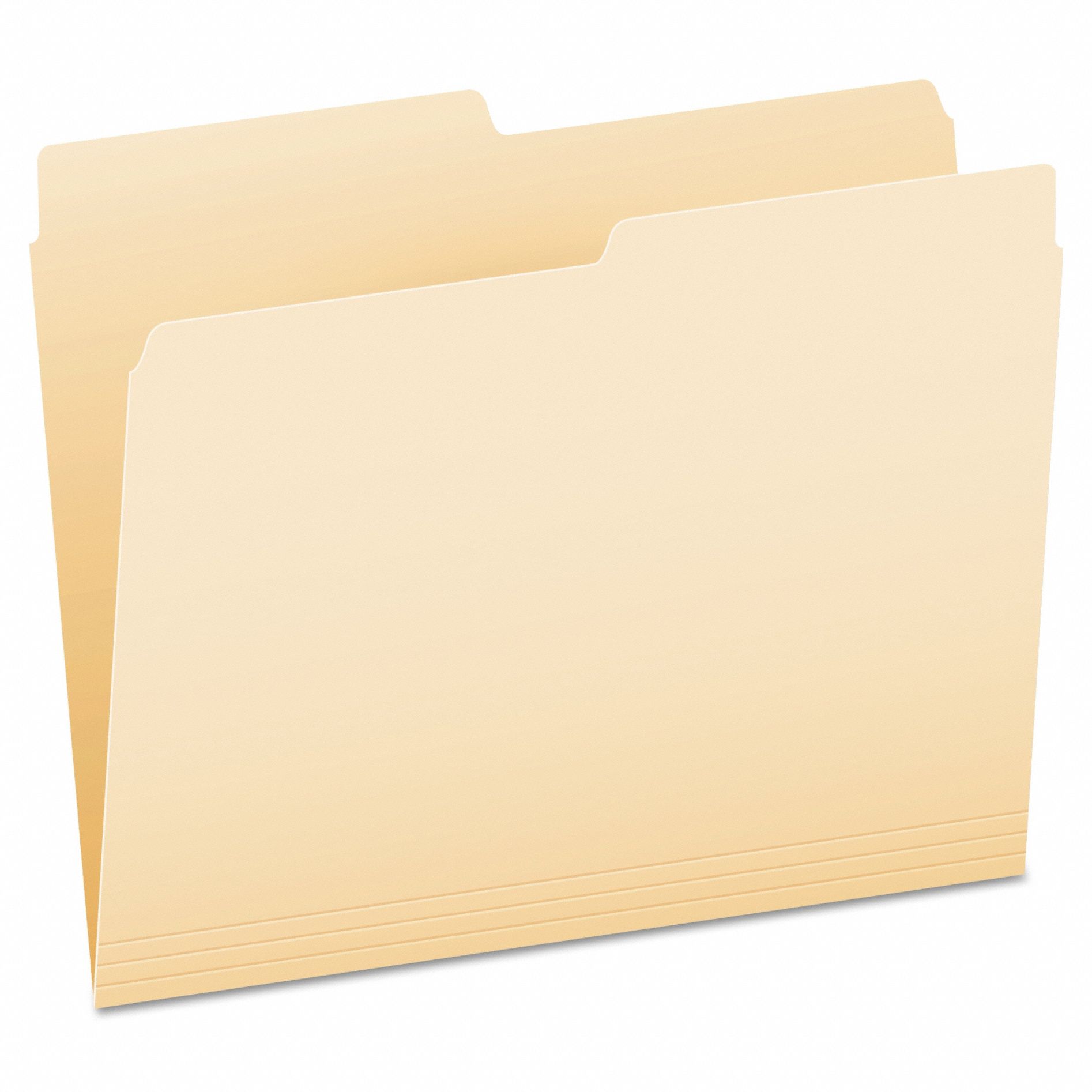 File Folders: 8 1/2 in Ht, 11 in Wd, Manila, 11 pt. Manila, Top Tab Location, 100 PK