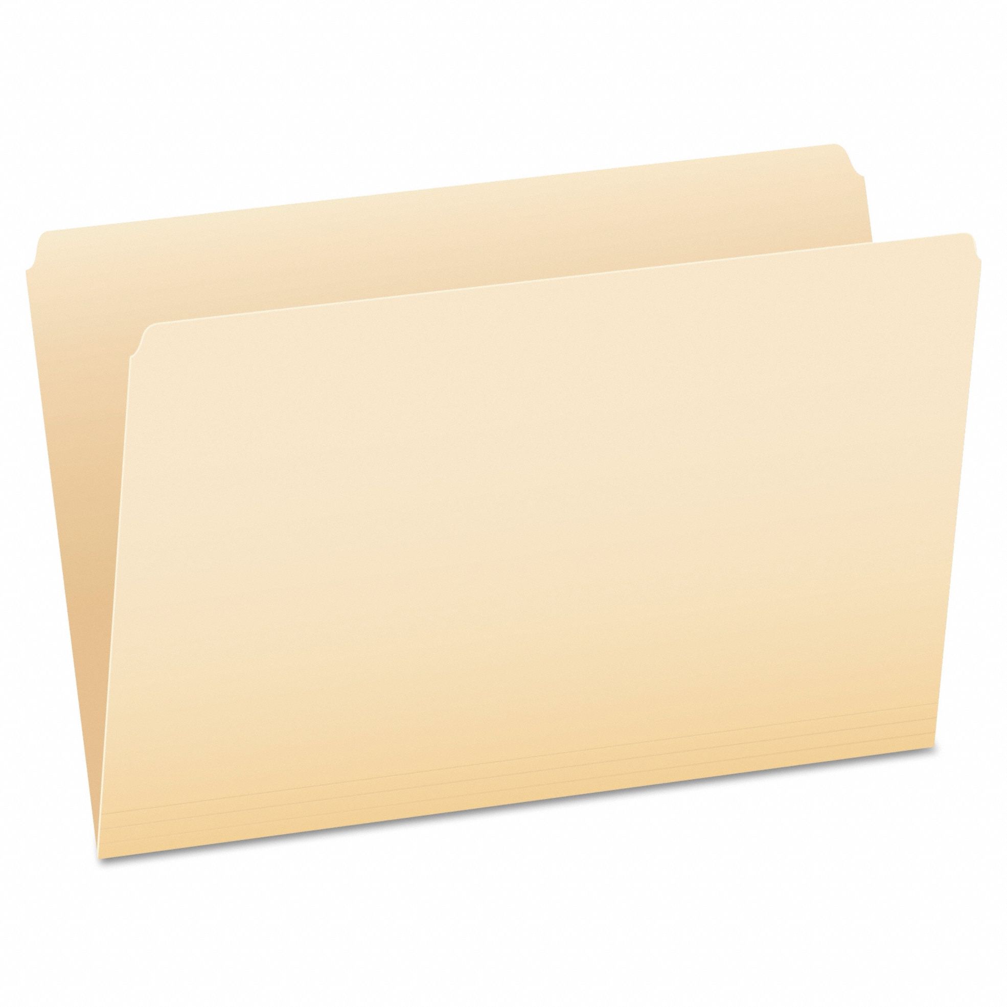 File Folders: 8 1/2 in Ht, 14 in Wd, Manila, 11 pt. Manila, Top Tab Location, 100 PK