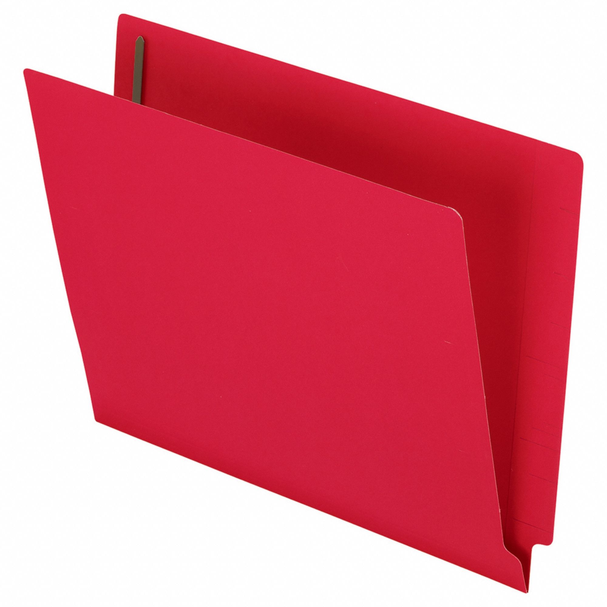 File Folders: 8 1/2 in Ht, 11 in Wd, Red, 11 pt. Stock, Side Tab Location, 50 PK