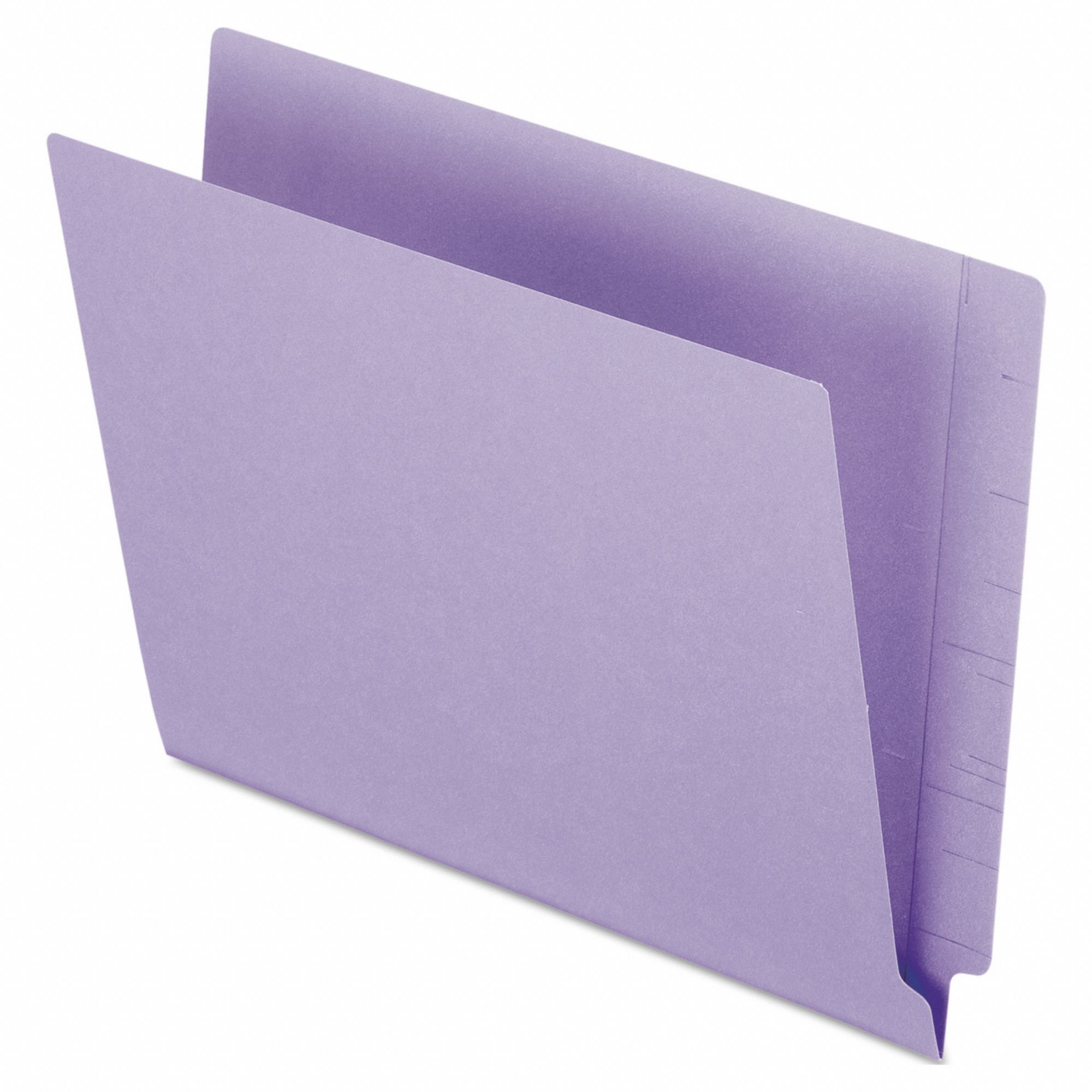 File Folders: 8 1/2 in Ht, 11 in Wd, Purple, 11 pt. Stock, Side Tab Location, 100 PK