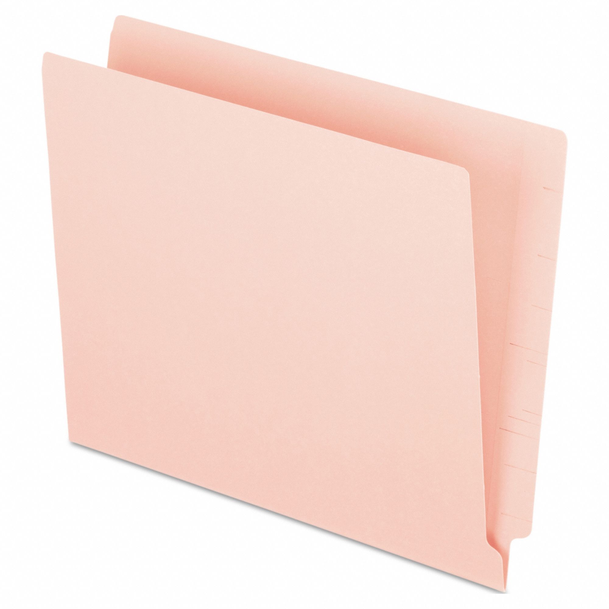 File Folders: 8 1/2 in Ht, 11 in Wd, Pink, 11 pt. Stock, Side Tab Location, 100 PK