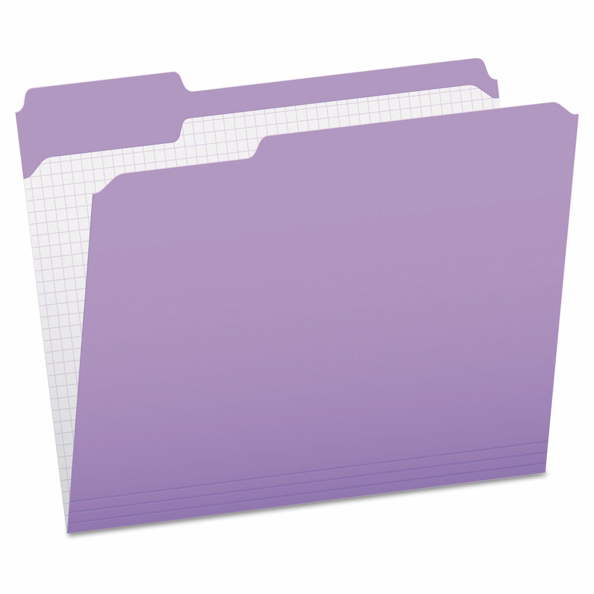 File Folders: 8 1/2 in Ht, 11 in Wd, Lavender, 11 pt. Stock, 100 PK