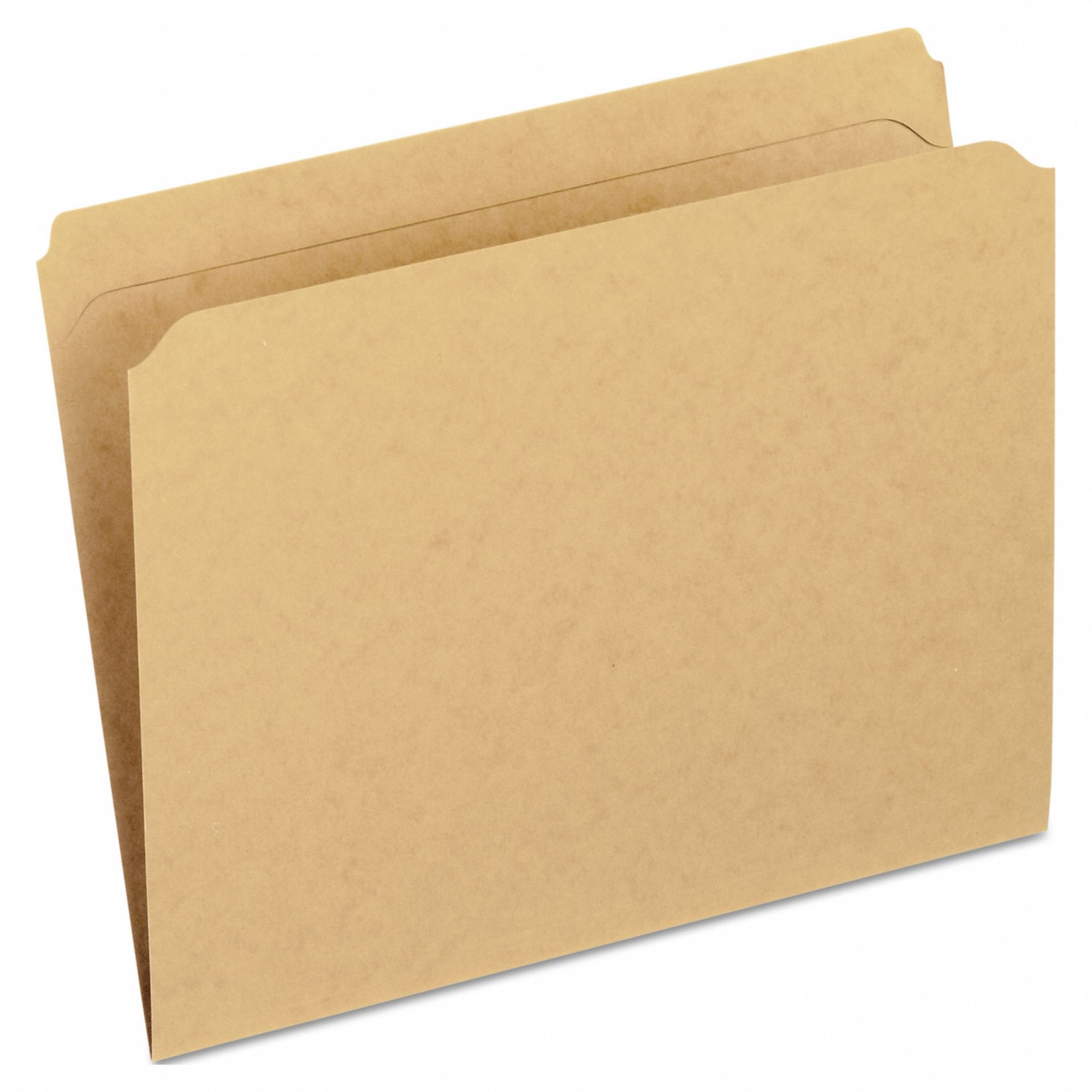 File Folders: 8 1/2 in Ht, 11 in Wd, Brown, 11 pt. Kraft, Top Tab Location, 100 PK