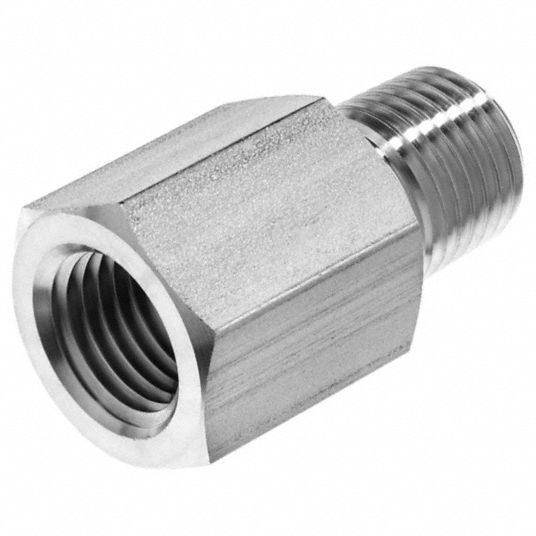 Steel, 3/8 in x 3/8 in Fitting Pipe Size, Straight Adapter - 60VY11 ...