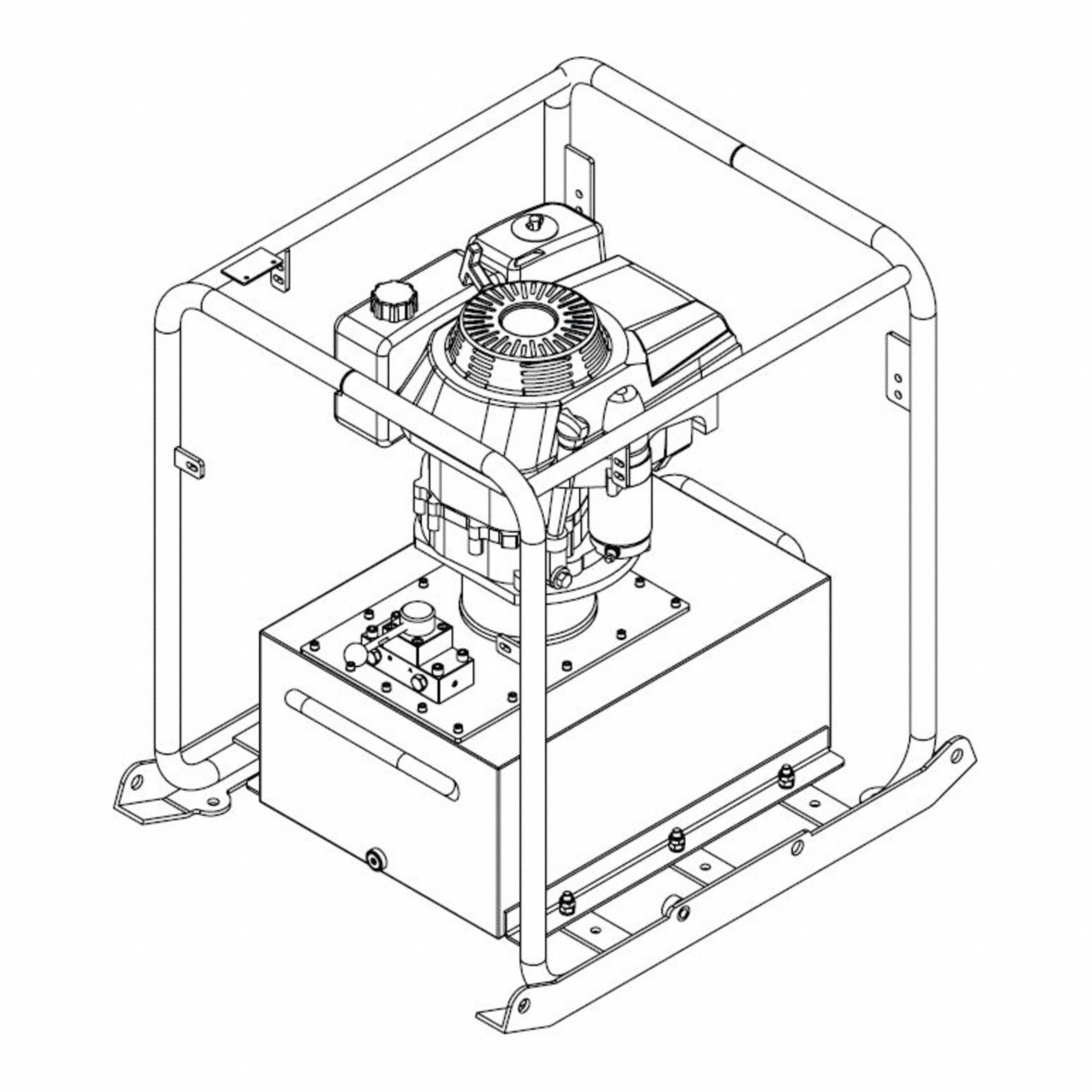 Gas Powered Hydraulic Power Unit: 3 gpm, 10, 000 psi Max. Pressure, Double Acting
