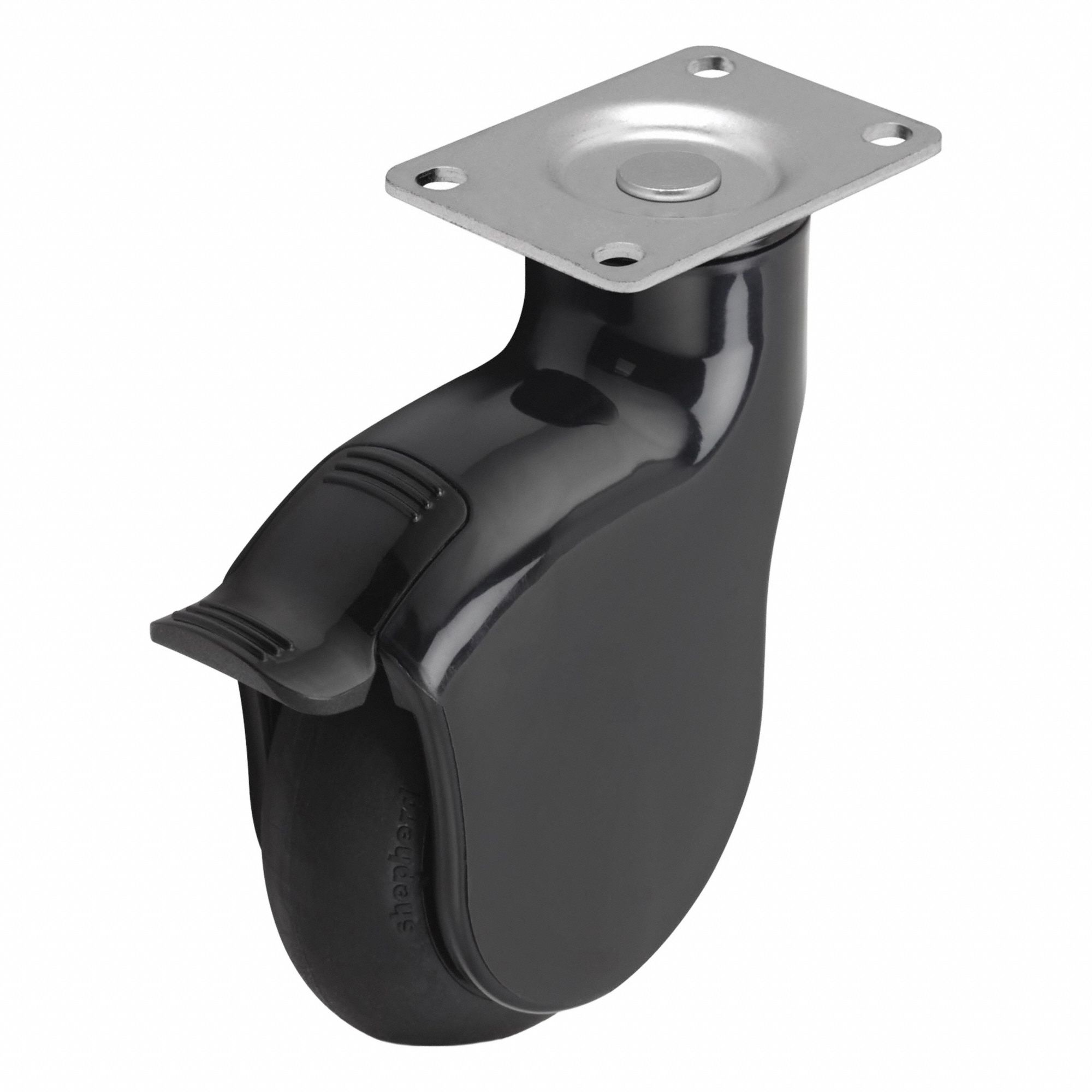 Plate Caster, Swivel, Nylon, 5 5/8"H