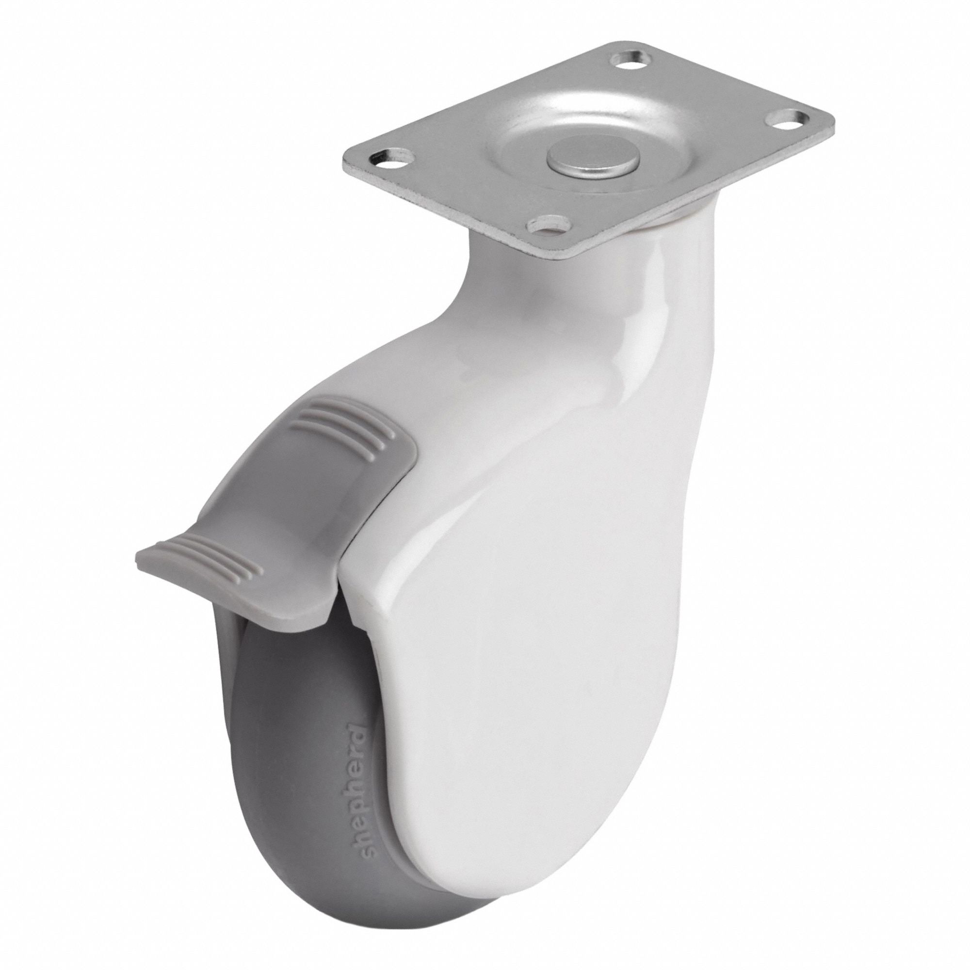 Plate Caster, Swivel, Nylon, 5 5/8"H